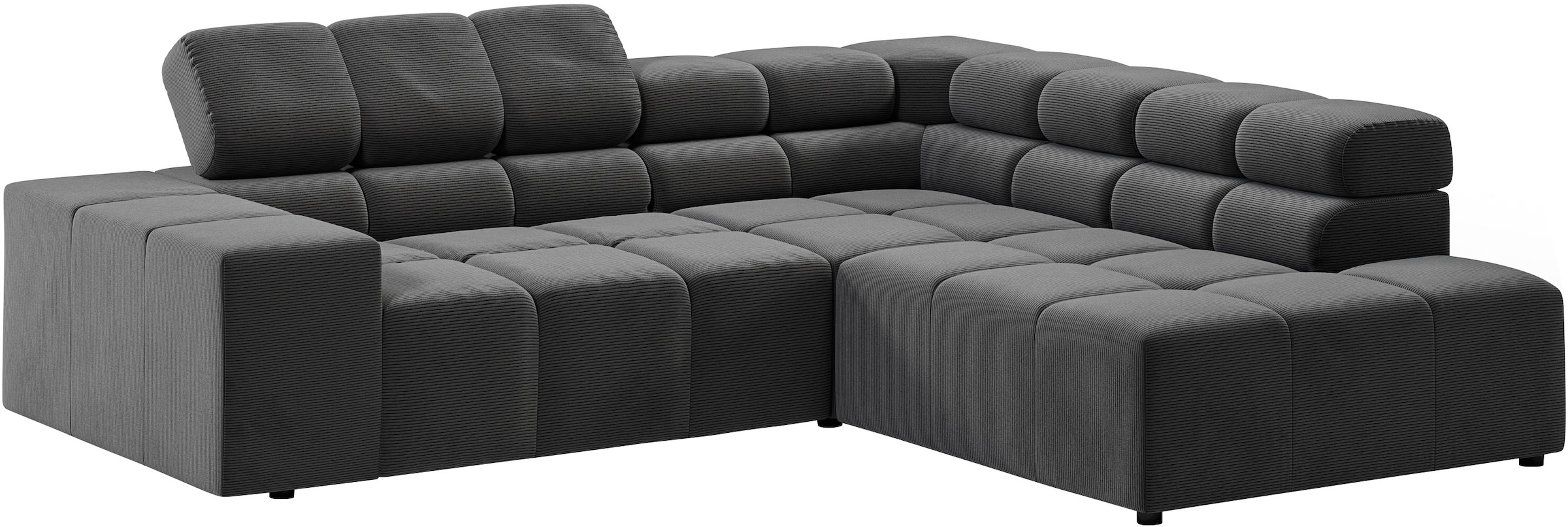 INOSIGN Ecksofa »Ancona, incl. Kopfteilverstellung + 3 Zierkissen, L-Form, bequem«, wahlweise motorische Sitztiefenverstellung, B/T(H: 249/215/70 cm