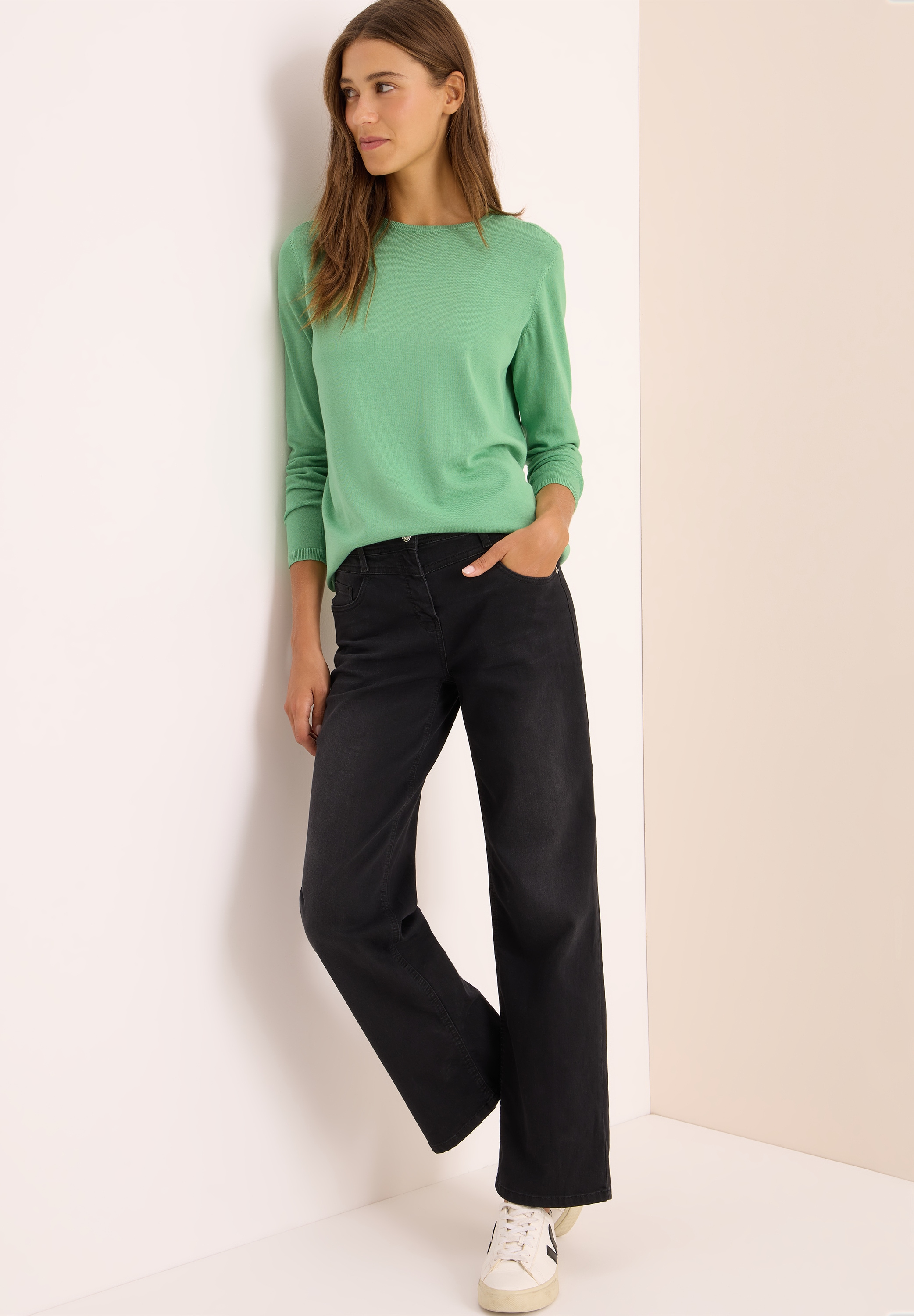 Cecil Strickpullover, mit feinem Detail an der Schulter und Viskose-Anteil