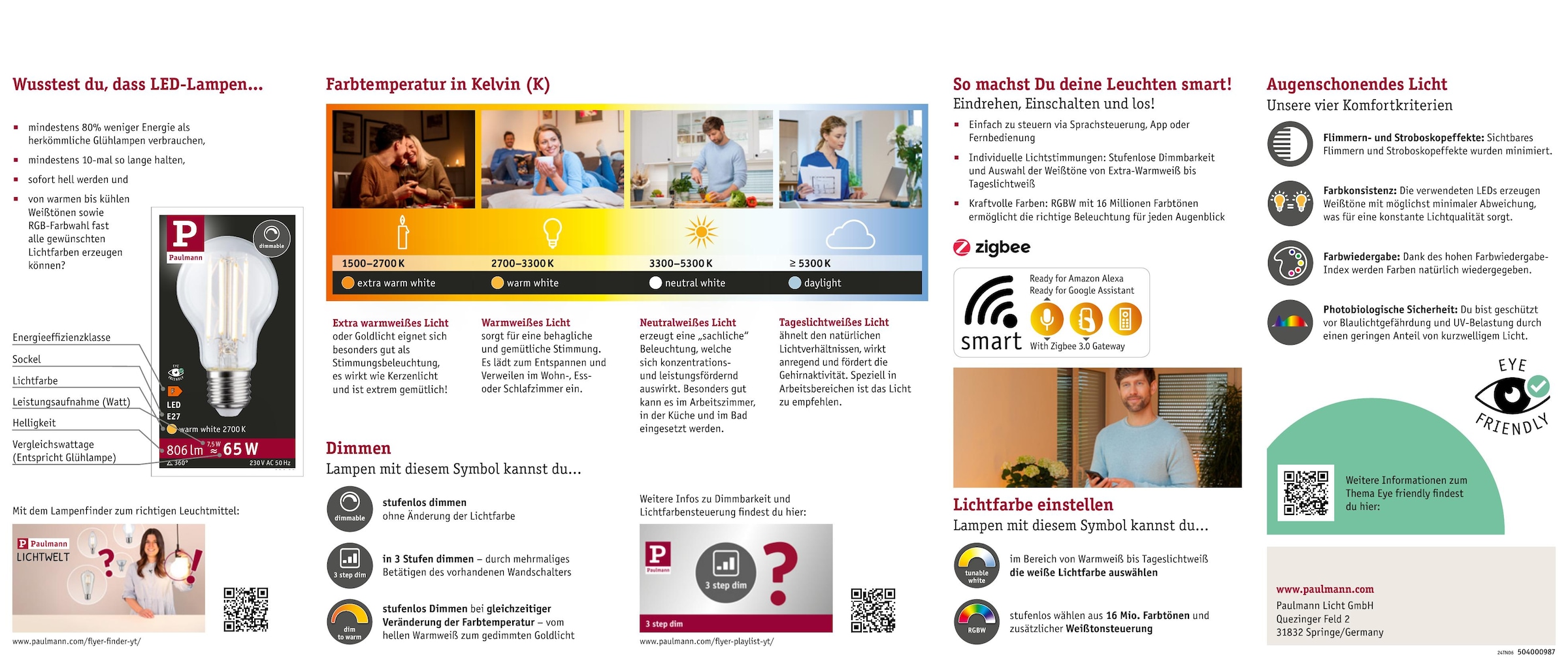 Paulmann LED-Leuchtmittel »3er Set 450lm 2700K 36° chrom 12V« 3 Stk. Warmweiß