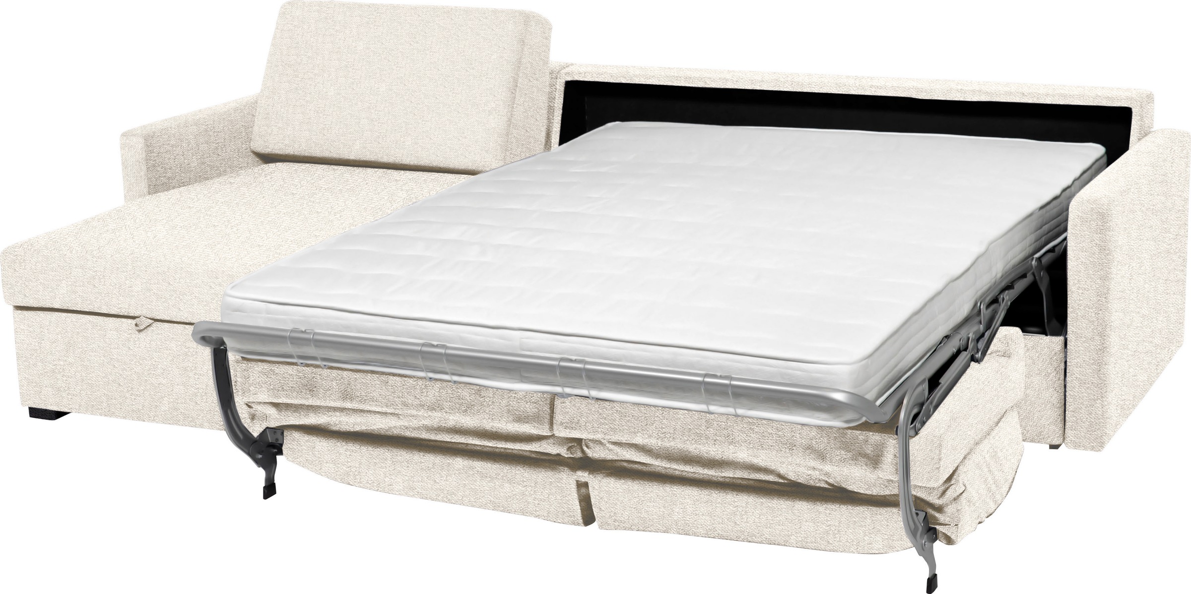 Places of Style Schlafsofa »GOLDPOINT Ecksofa 264 cm, Liegefläche (140/200cm), L-Form,«, Bettfunktion, Bonell-Federkernmatratze und Dauerschläfer-Funktion