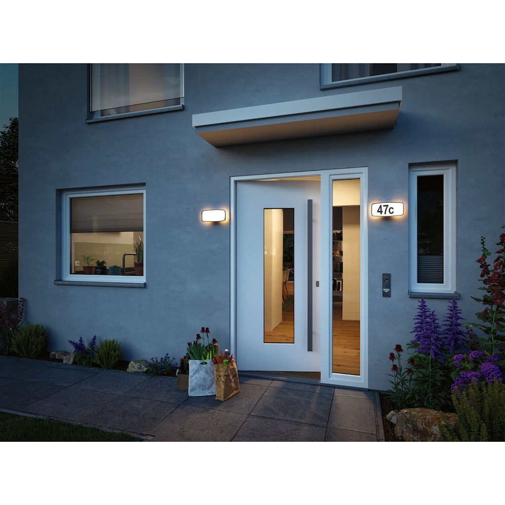 Paulmann LED Außen-Wandleuchte »Hausnummernleuchte IP44276x73mm 6,5W 430lm 230V Anthrazit Kunststoff«, 1 flammig-flammig