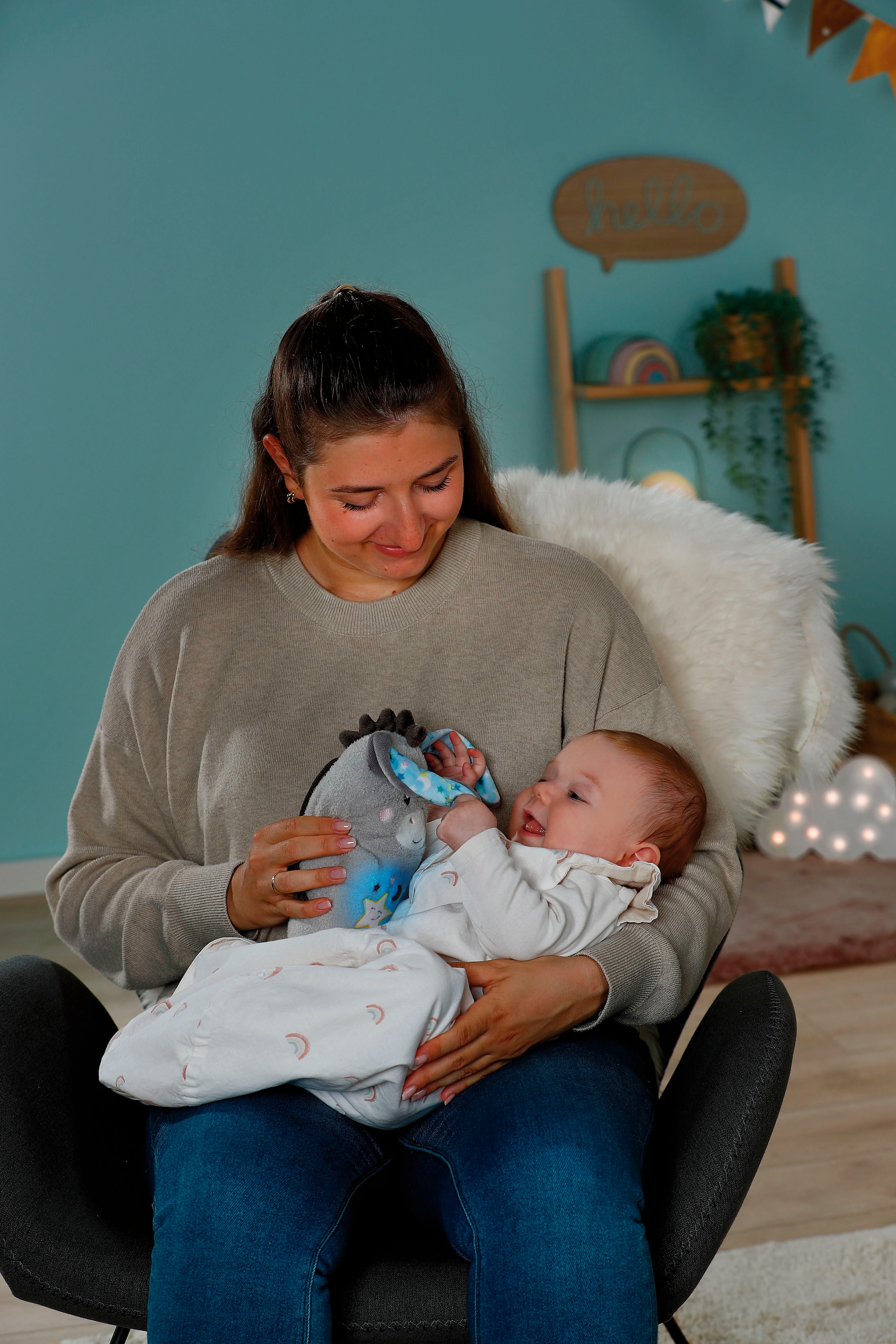 Nici Kuscheltier »My First NICI, Esel Littledoo 25 cm«, Baby Einschlafhilfe; mit Licht und Sound