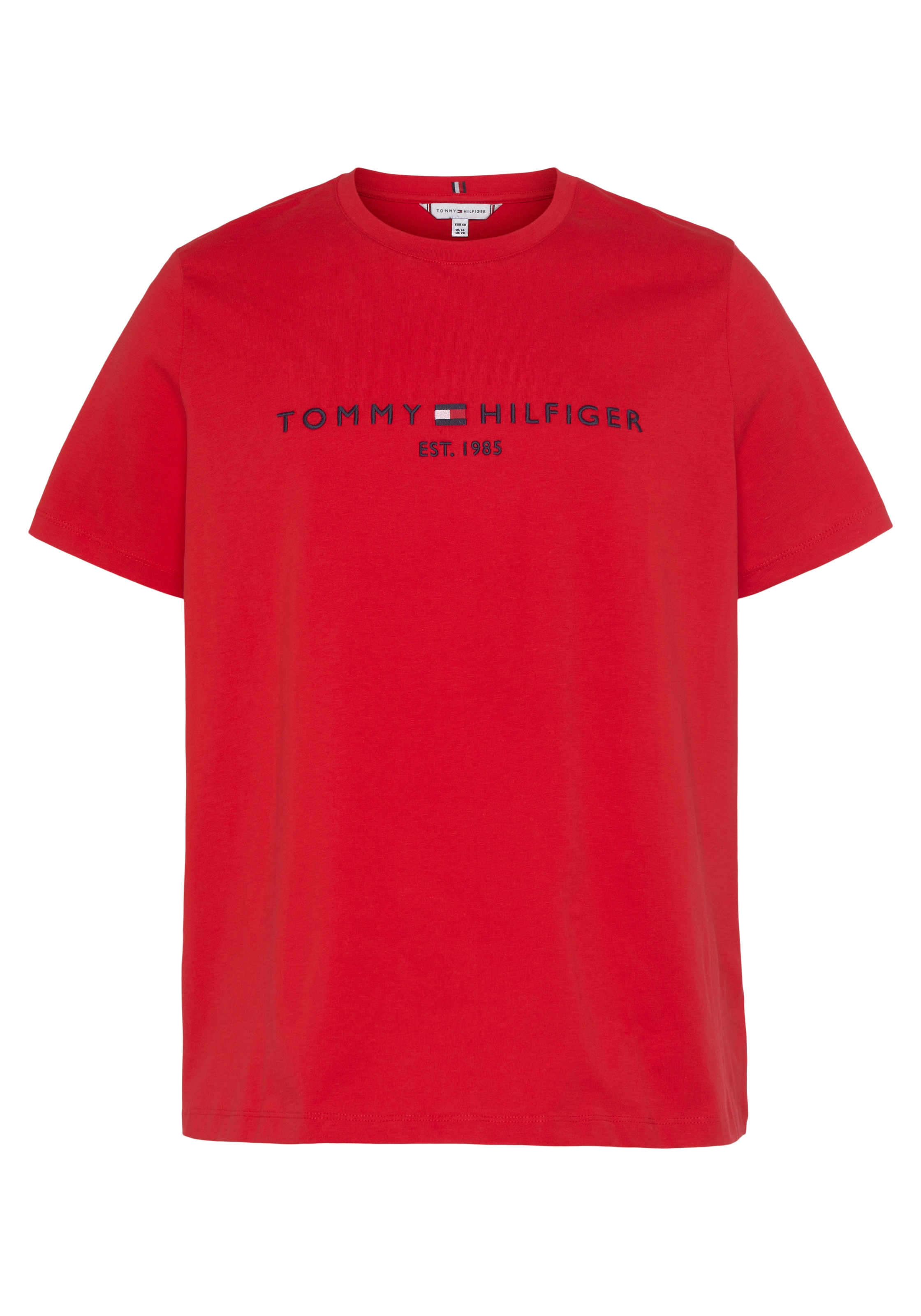 Tommy Hilfiger PLUS der Hilfiger für T-Shirt C-NK SS«, Tommy HILFIGER TEE SIZE Curve auf Logo-Stickerei REGULAR »CRV Front | (1 CURVE,mit tlg.), kaufen BAUR