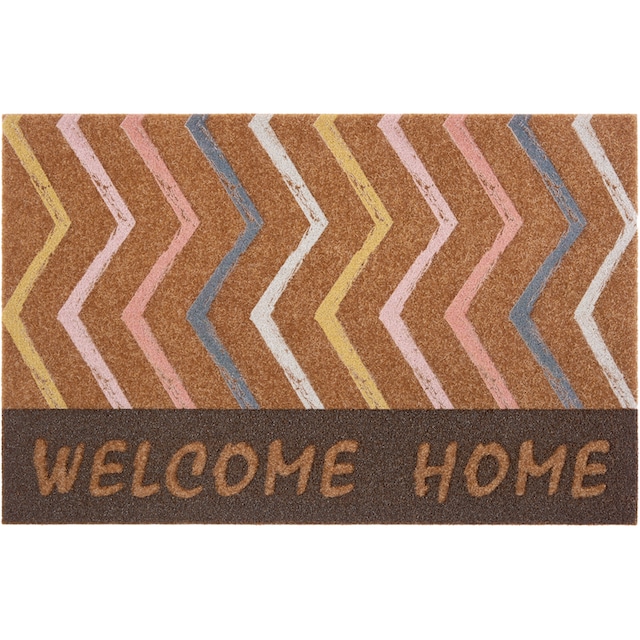 andas Fußmatte »Welcome Home«, rechteckig, mit Spruch, mit Schrift, Kokos- Look, Robust, Pflegeleicht, Rutschfest | BAUR
