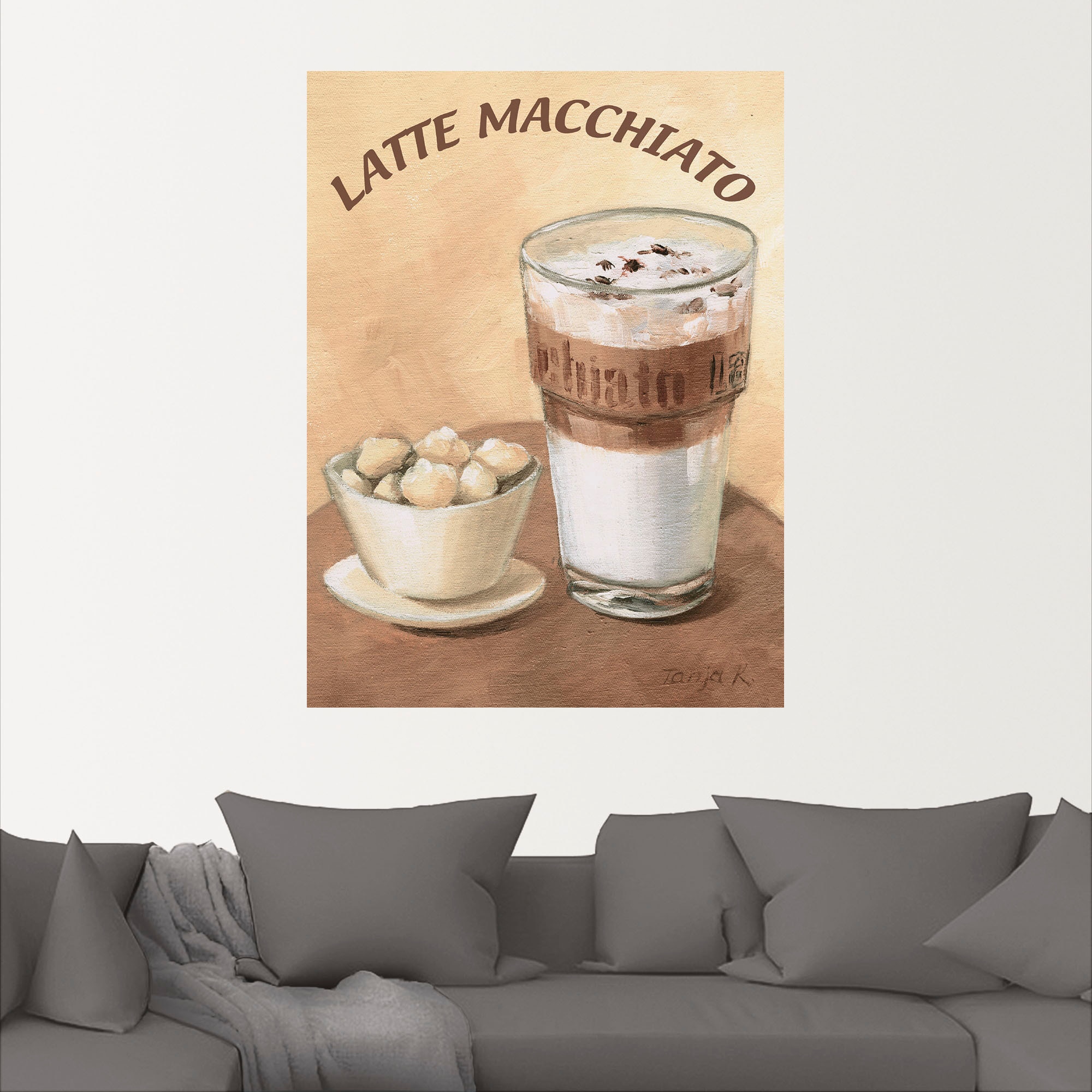 Artland Wandbild "Latte Macchiato", Getränke, (1 St.), als Leinwandbild, Po günstig online kaufen