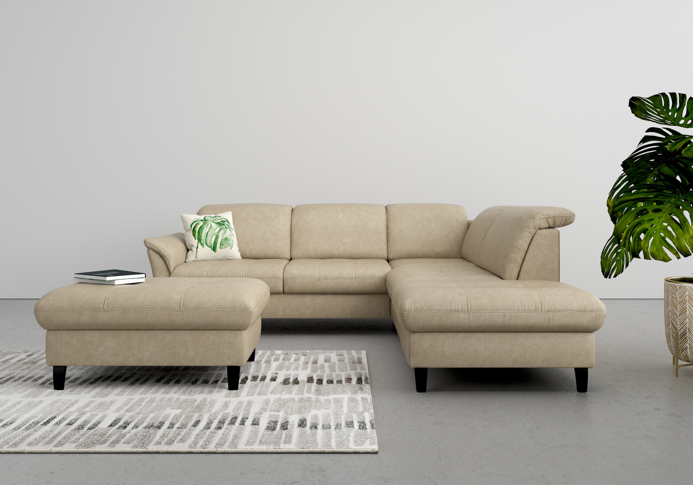 sit&more Ecksofa "Maggiore L-Form" wahlweise mit Kopfteilverstellung, Schlaffunktion und Stauraum