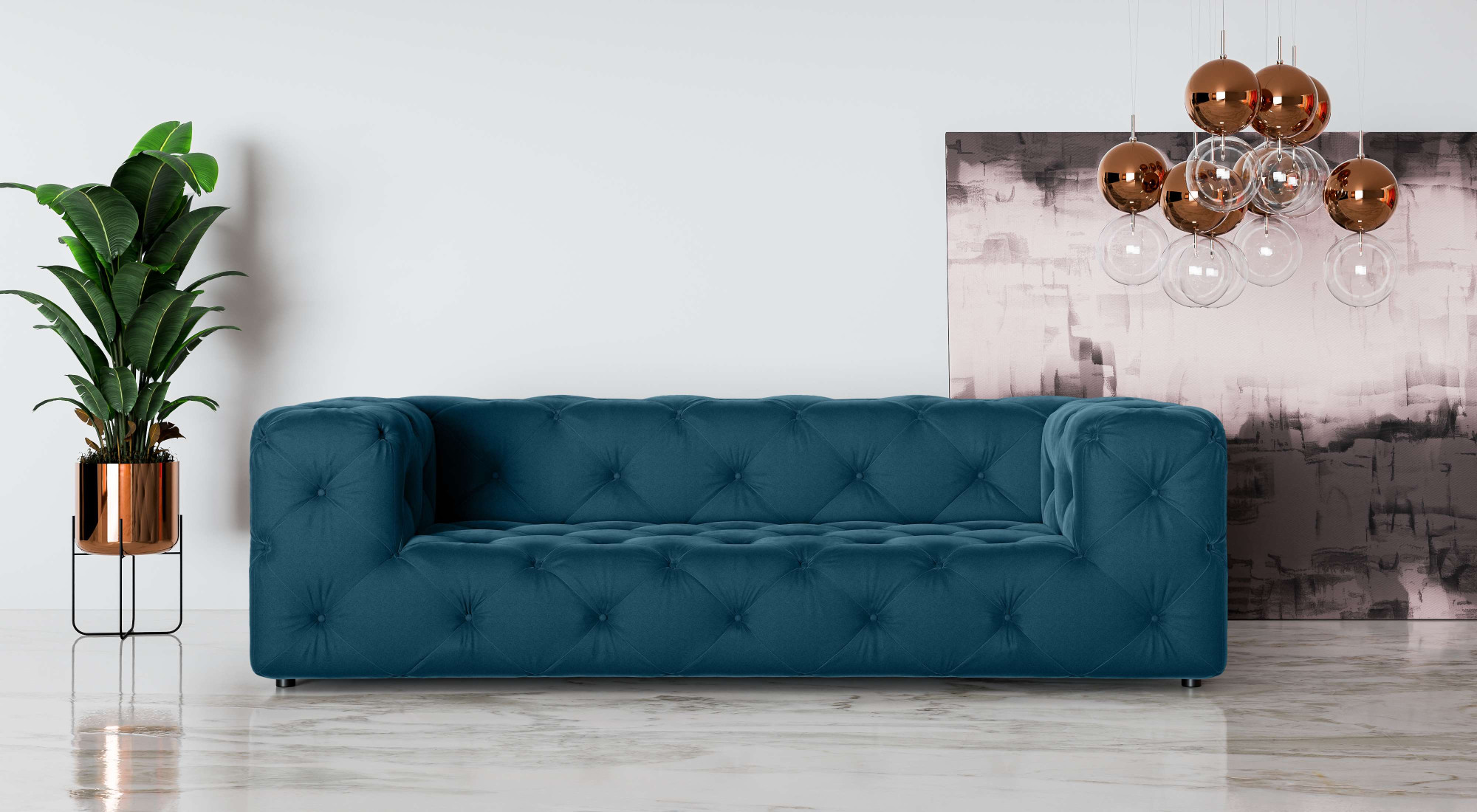 Thumbnail - Home affaire 3-Sitzer "FOLLINA" 3-Sitzer Sofa mit klassischer Chesterfield-Knopfheftung