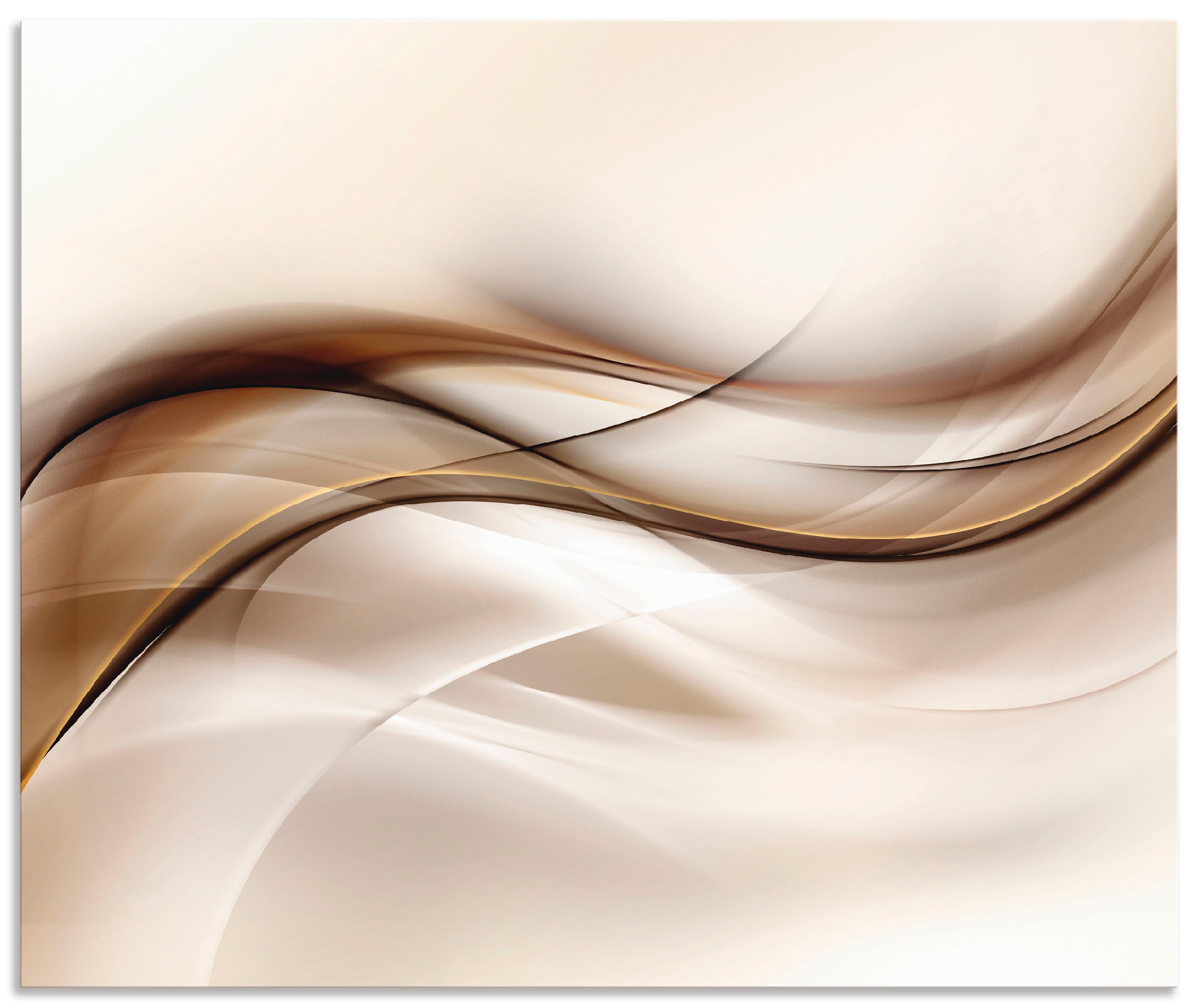 Artland "Braune abstrakte Welle" Alu Spritzschutz mit Klebeband, einfache Montage