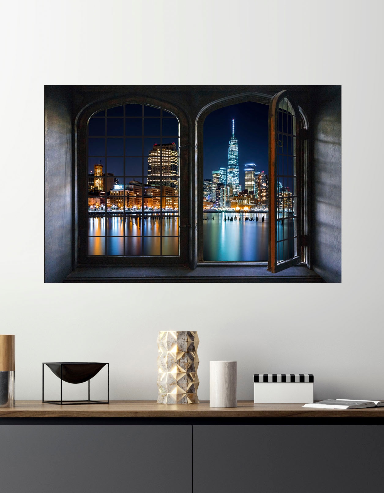 queence Wandsticker »Nacht«, Wandsticker, Wandbild, selbstklebend, 3D, Fenster