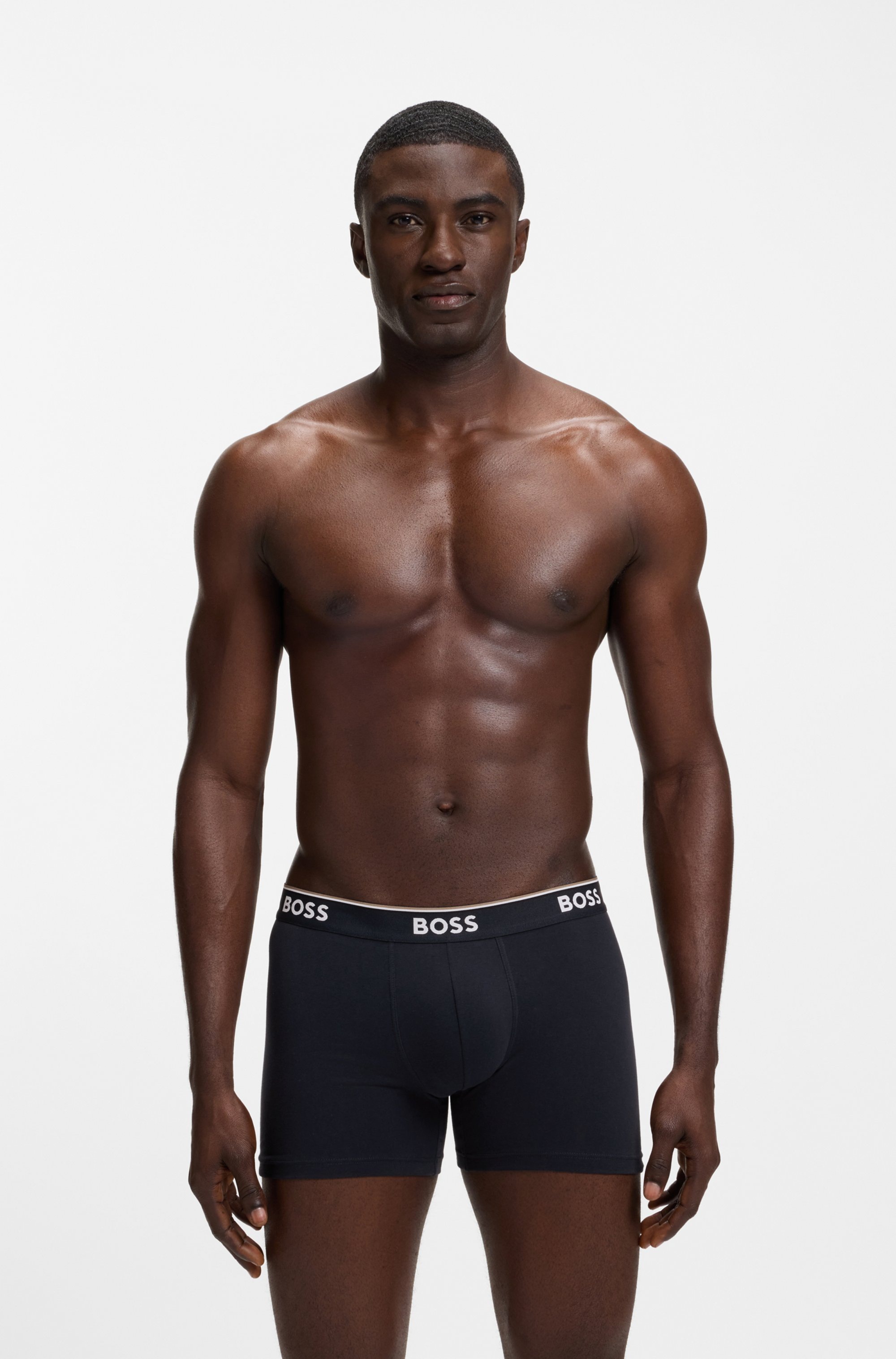 Thumbnail - BOSS Boxershorts Packung, 3 Stk. aus bequemer Stretch-Baumwolle, körpernah, mittlere Bundhöhe