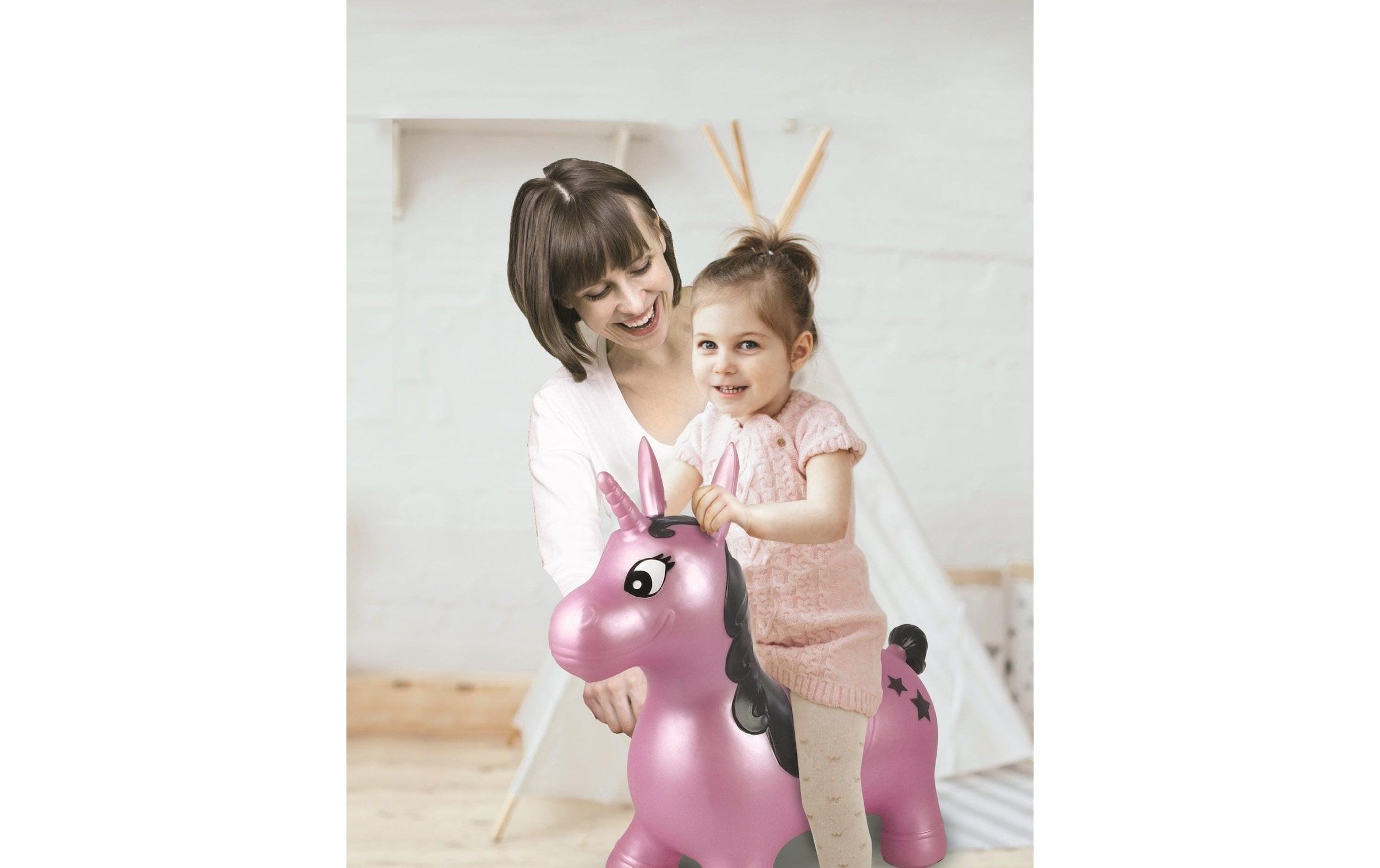 Lexibook® Hüpftier »Einhorn 50 cm« Schnell aufzublasen mit der mitgelieferten Handpumpe