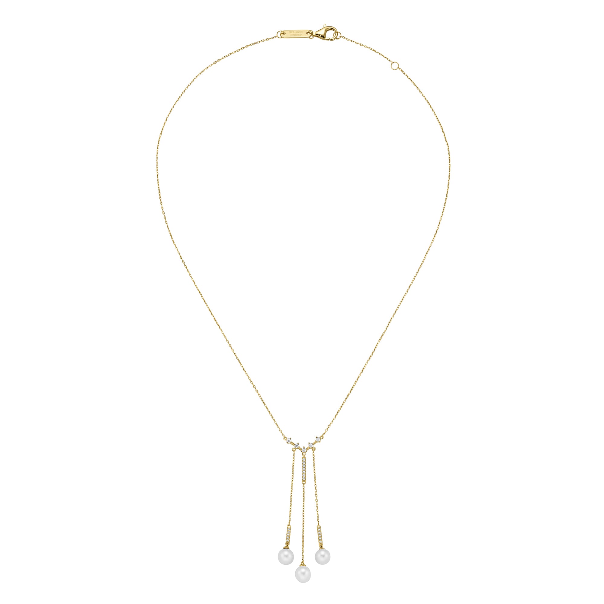 GIORGIO MARTELLO MILANO Collier »mit Süßwasser-Perlen und Zirkonia, Silber 925«