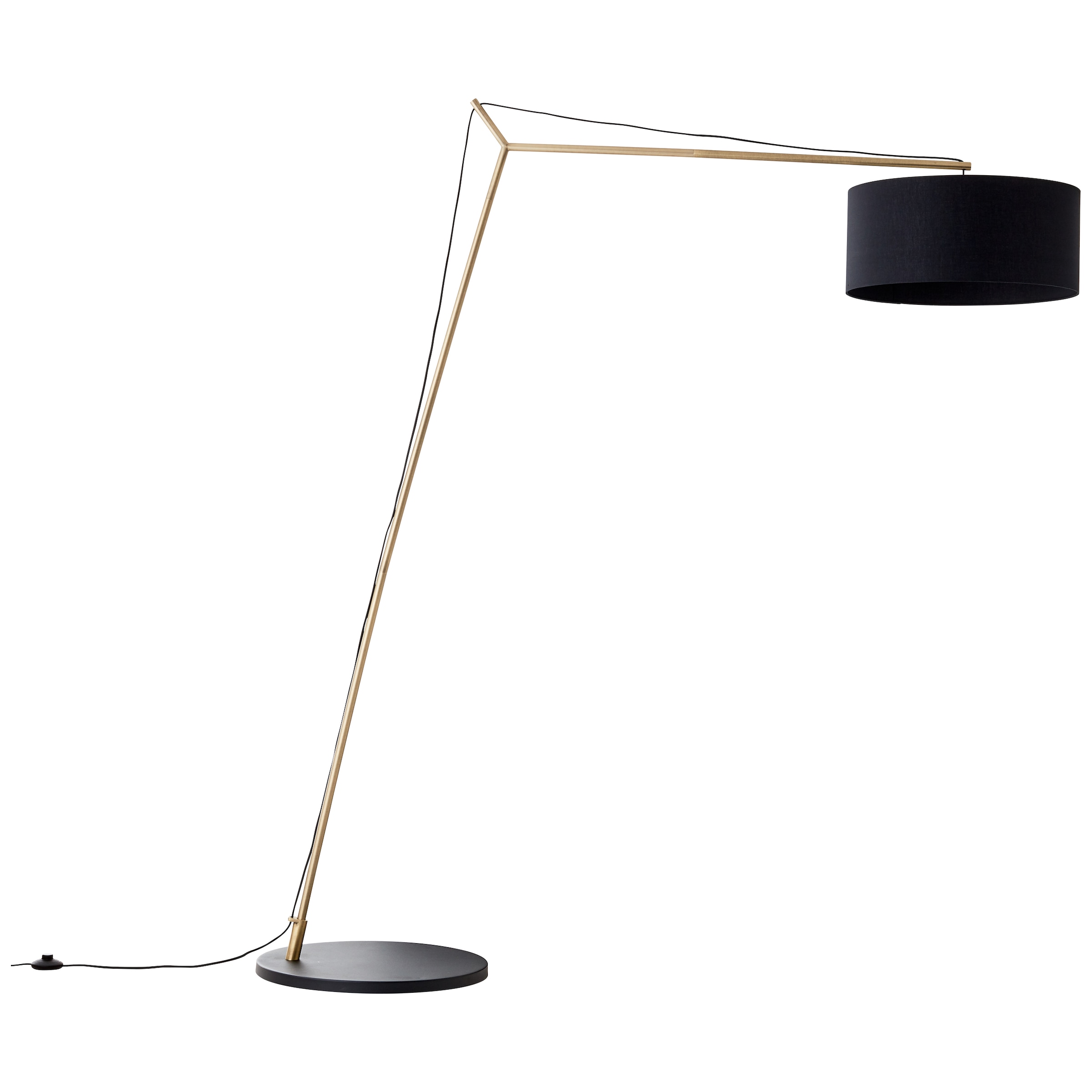 Brilliant Bogenlampe »Annice«, 1 flammig, Leuchtmittel E27 | ohne Leuchtmittel, Höhe 193cm, Ausl. 160cm, E27, schwarz/messingfarben gebürstet