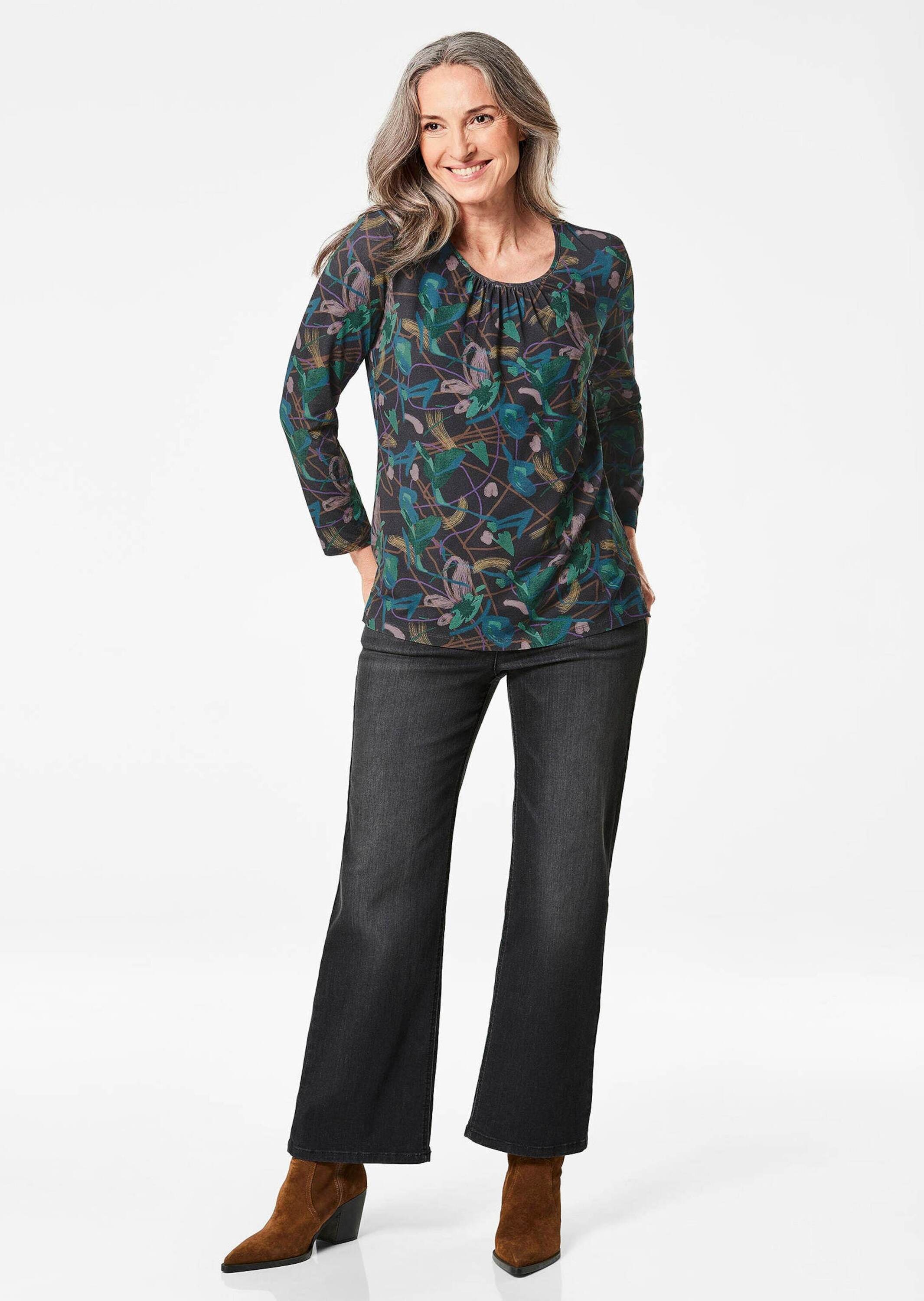 GOLDNER Langarmshirt "Kurzgröße Druckshirt" günstig online kaufen