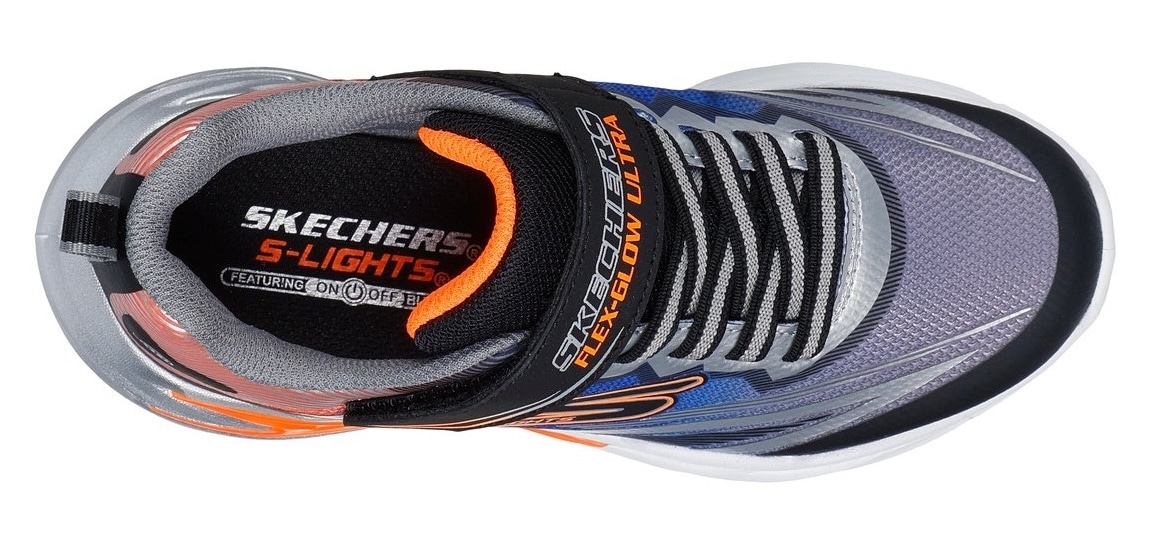 Skechers Kids Sneaker »FLEX-GLOW ULTRA«, Blink,-Klettschuh zum Schlüpfen, Neon, Größenschablone zum Download