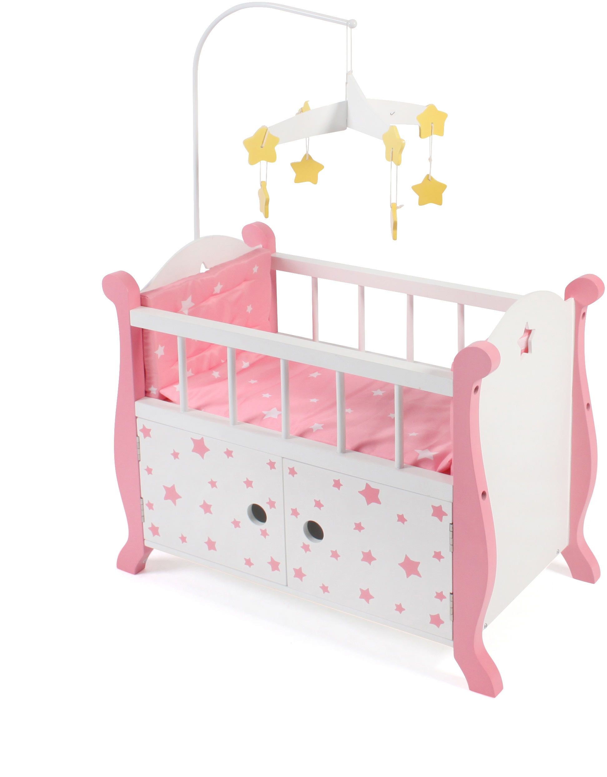 CHIC2000 Puppenbett »Stars Pink«, aus Holz mit Mobile