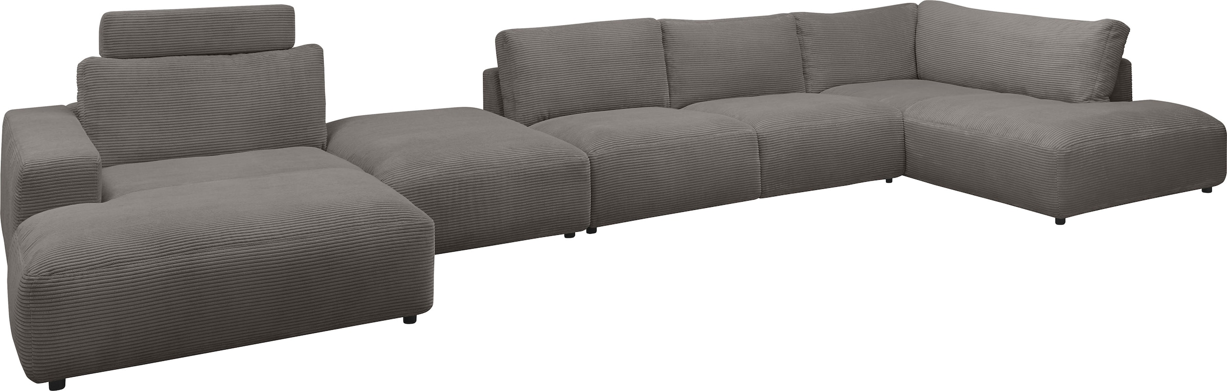 Musterring Wohnlandschaft »Lucia U-Form«, Cord-Bezug, inklusive Kopfstütze, Gesamtbreite 524 cm