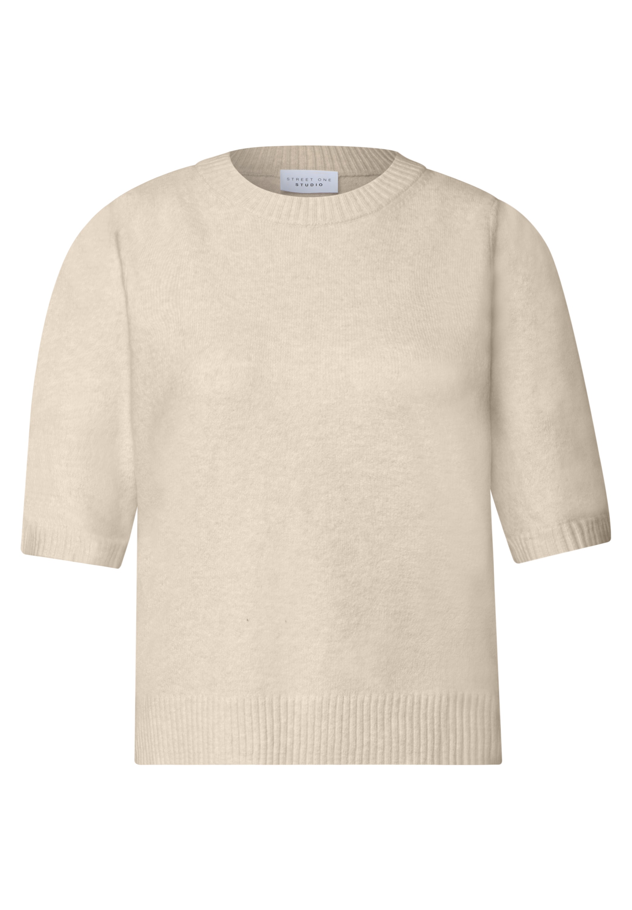 STREET ONE STUDIO Kurzarmpullover mit gerafften Ärmeln