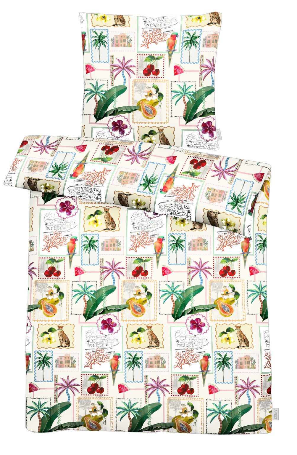 APELT Bettwäsche "Bahia" 2 tlg. Bettwäsche-Set mit Reißverschluss, Baumwoll-Satin, Digitaldruck