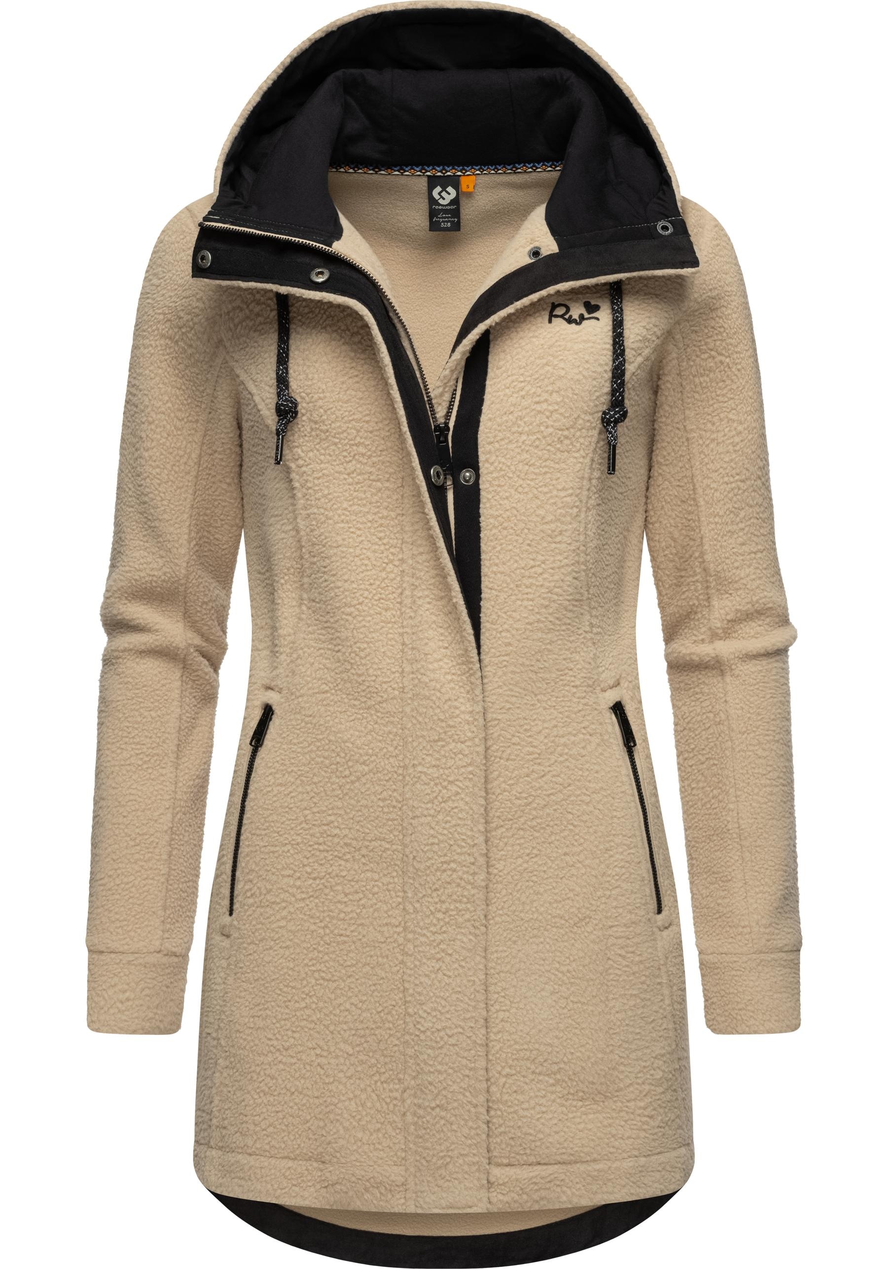 Ragwear Fellimitatmantel »Letti Teddy-Fleece«, Kuschelig weicher Teddyfleece-Mantel
