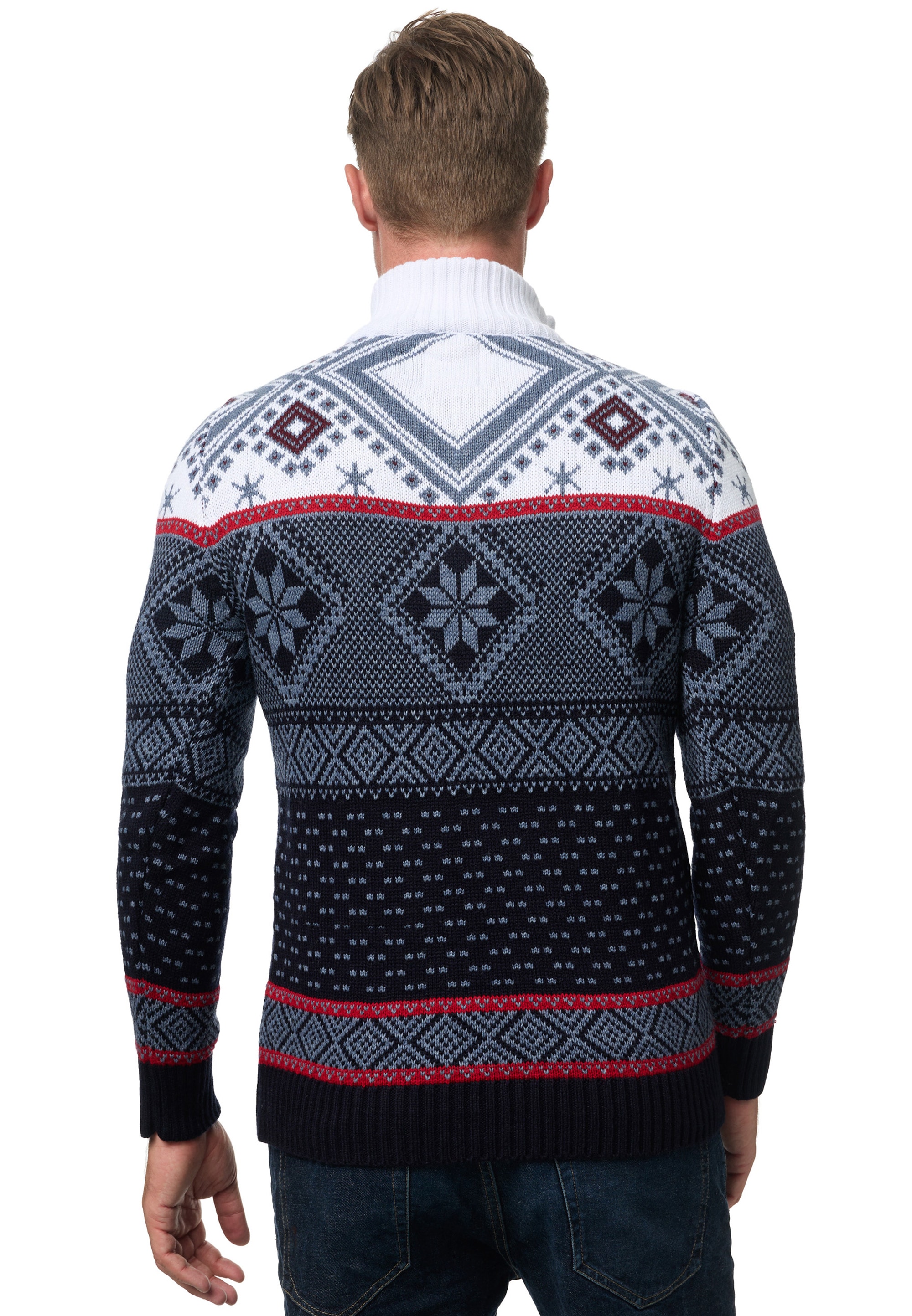 Rusty Neal Strickpullover, mit winterlichem Muster