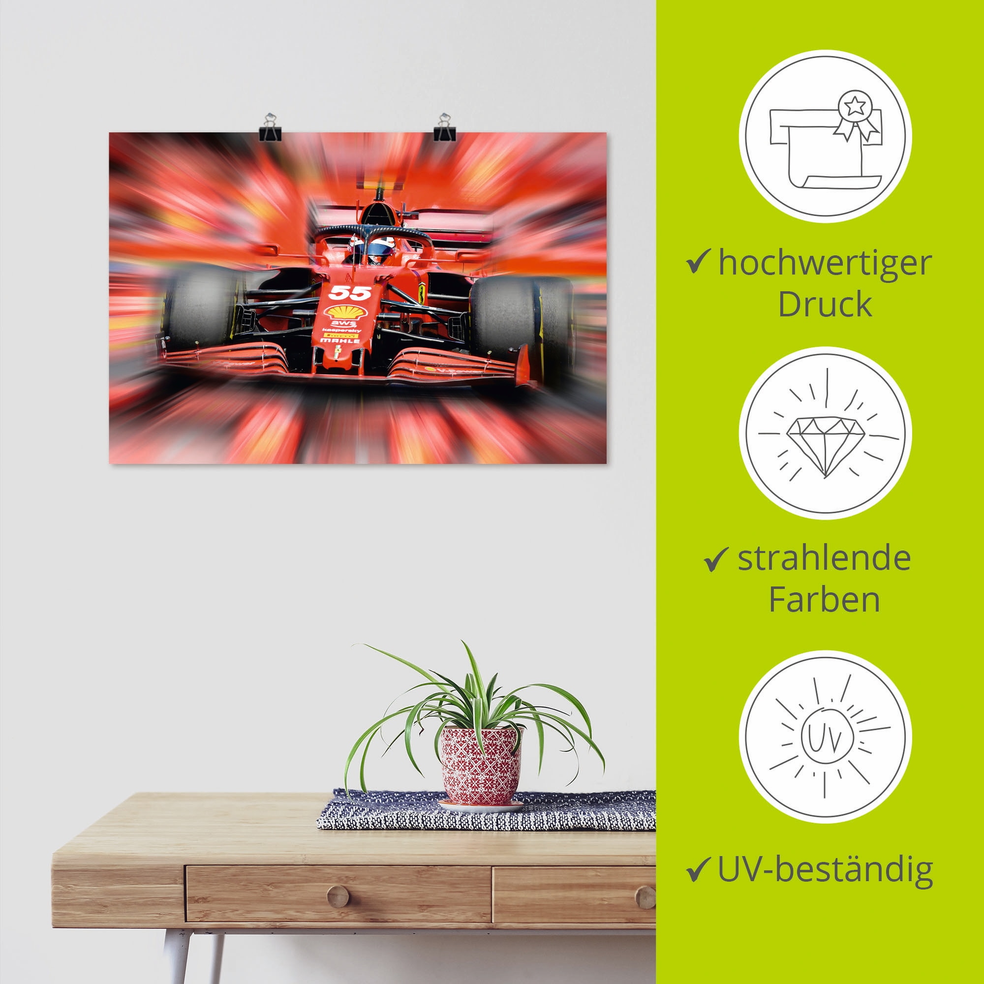 Artland Poster »Carlos Sainz junior - Spanien«, Auto, (1 St.), als Alubild, Leinwandbild, Wandaufkleber oder Poster in versch. Größen