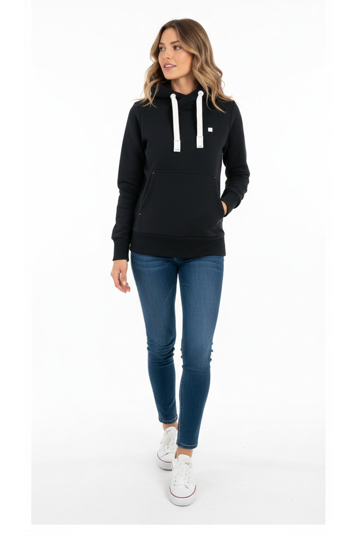 DEPROC Active Kapuzensweatshirt »RIMOUSKI Damen-Kapuzentop, sanft«, weiche Fleecejacke mit Kängurutasche
