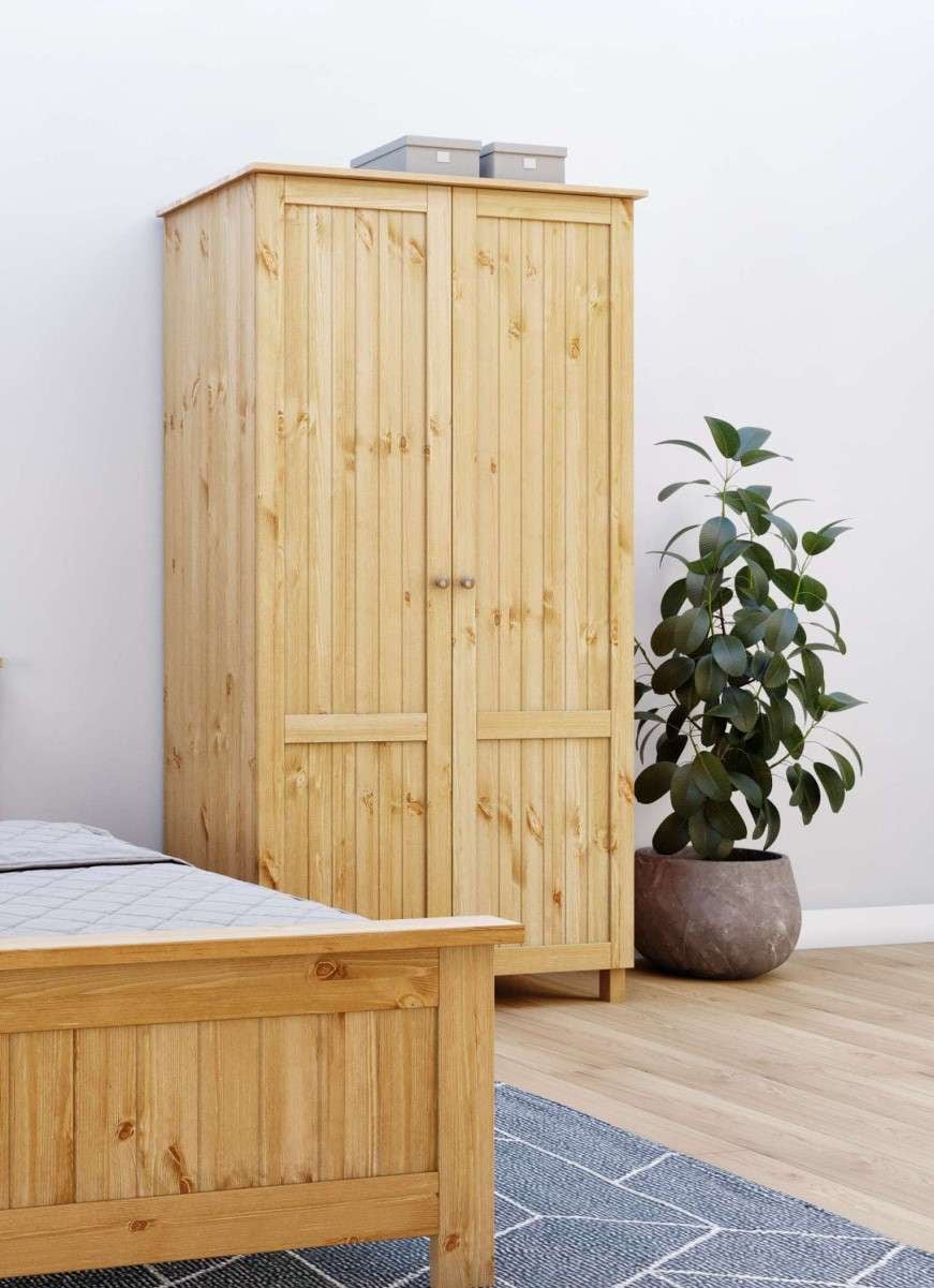 Home affaire Kleiderschrank »Juventus, Drehtürenschrank, Schrank«, mit 2 Türen, 97 cm breit, aus massiver Kiefer, FSC®-zertifiziert