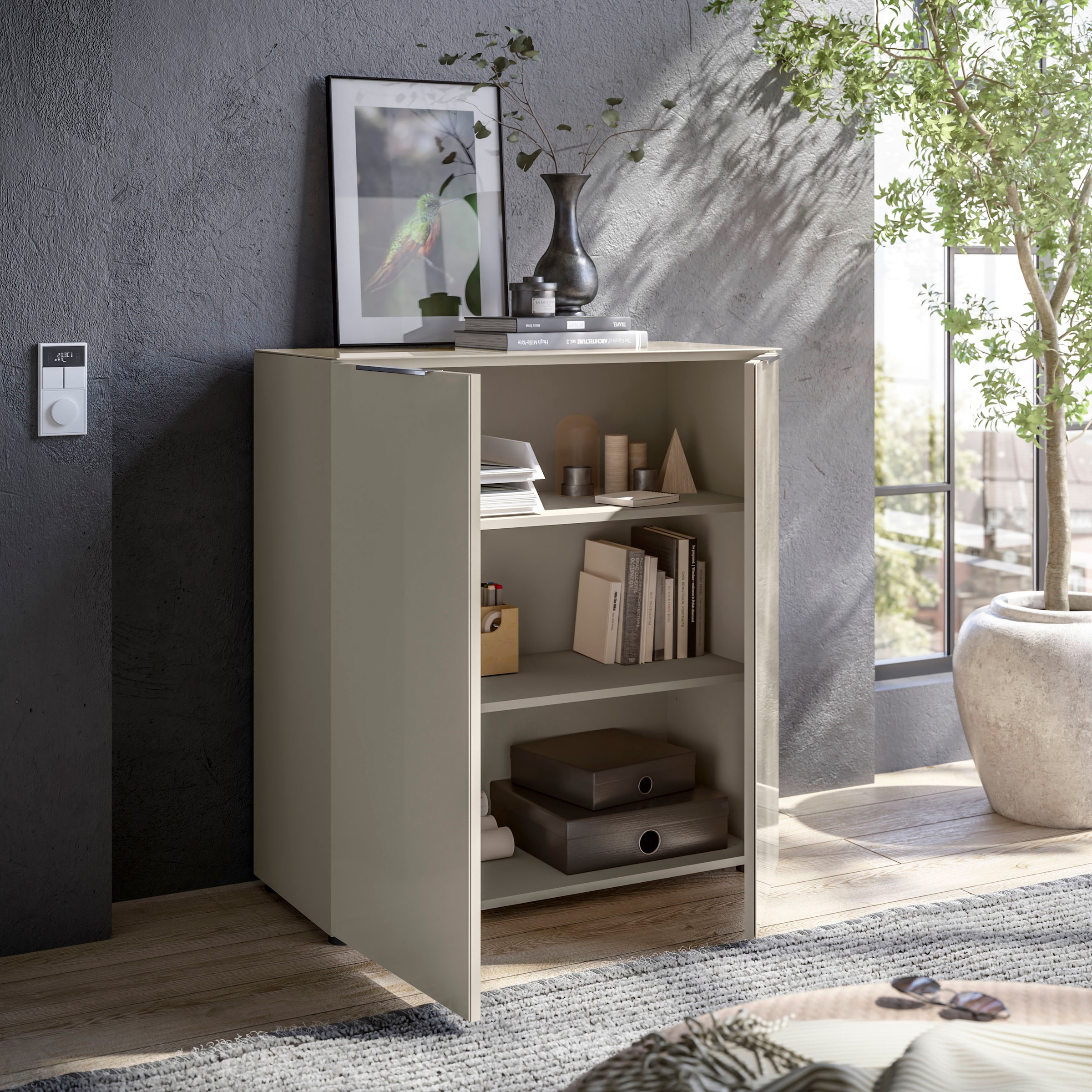 HBZ Kommode »Santorin, BxHxT 90x99x40 cm«, (1 St.), Breite 90cm, Softclose für Türen, Melaminbeschichtung