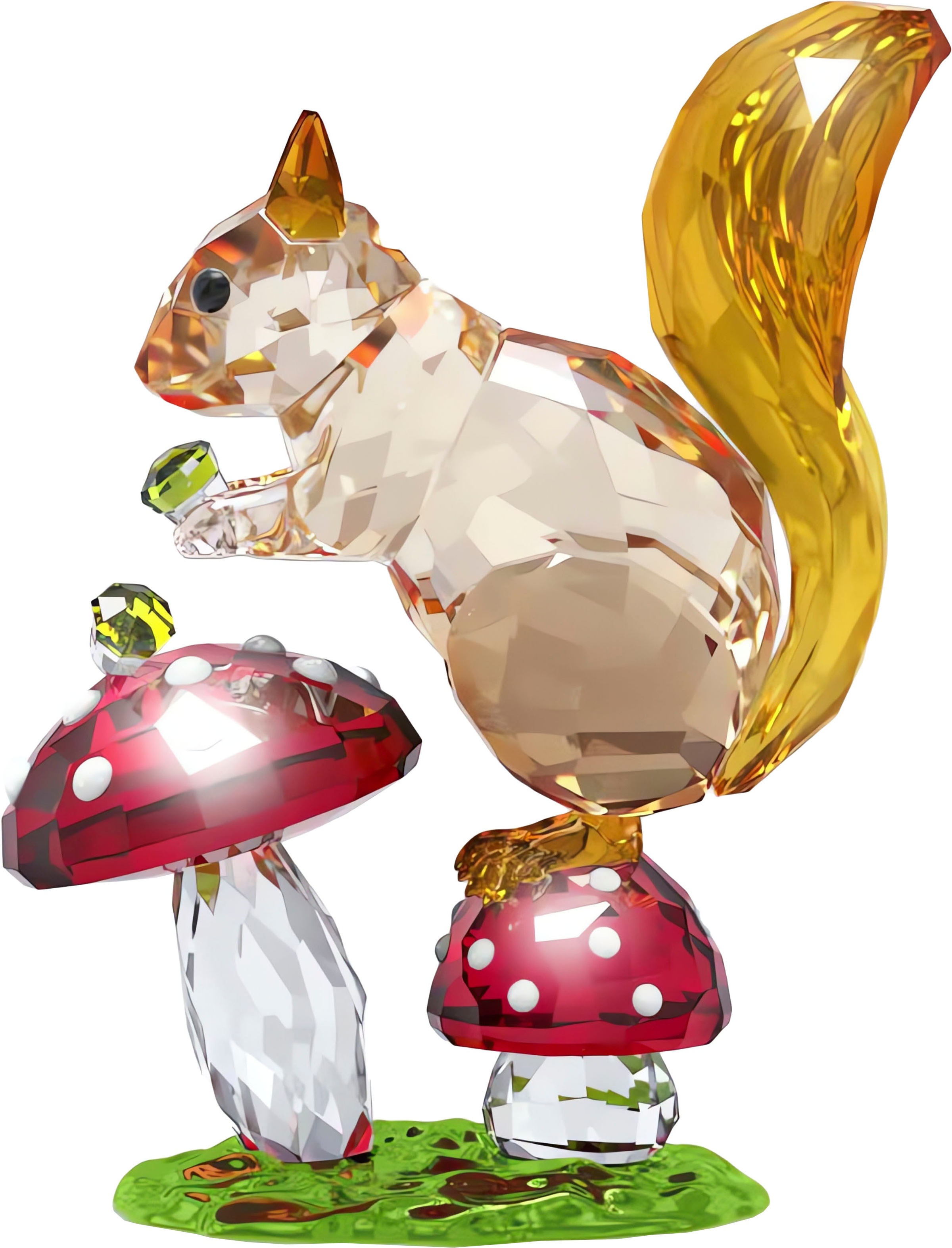 Swarovski Tierfigur »Deko Kristallfigur Sammelfigur Idyllia Eichhörnchen und Pilze, 5684343«, Swarovski® Kristall