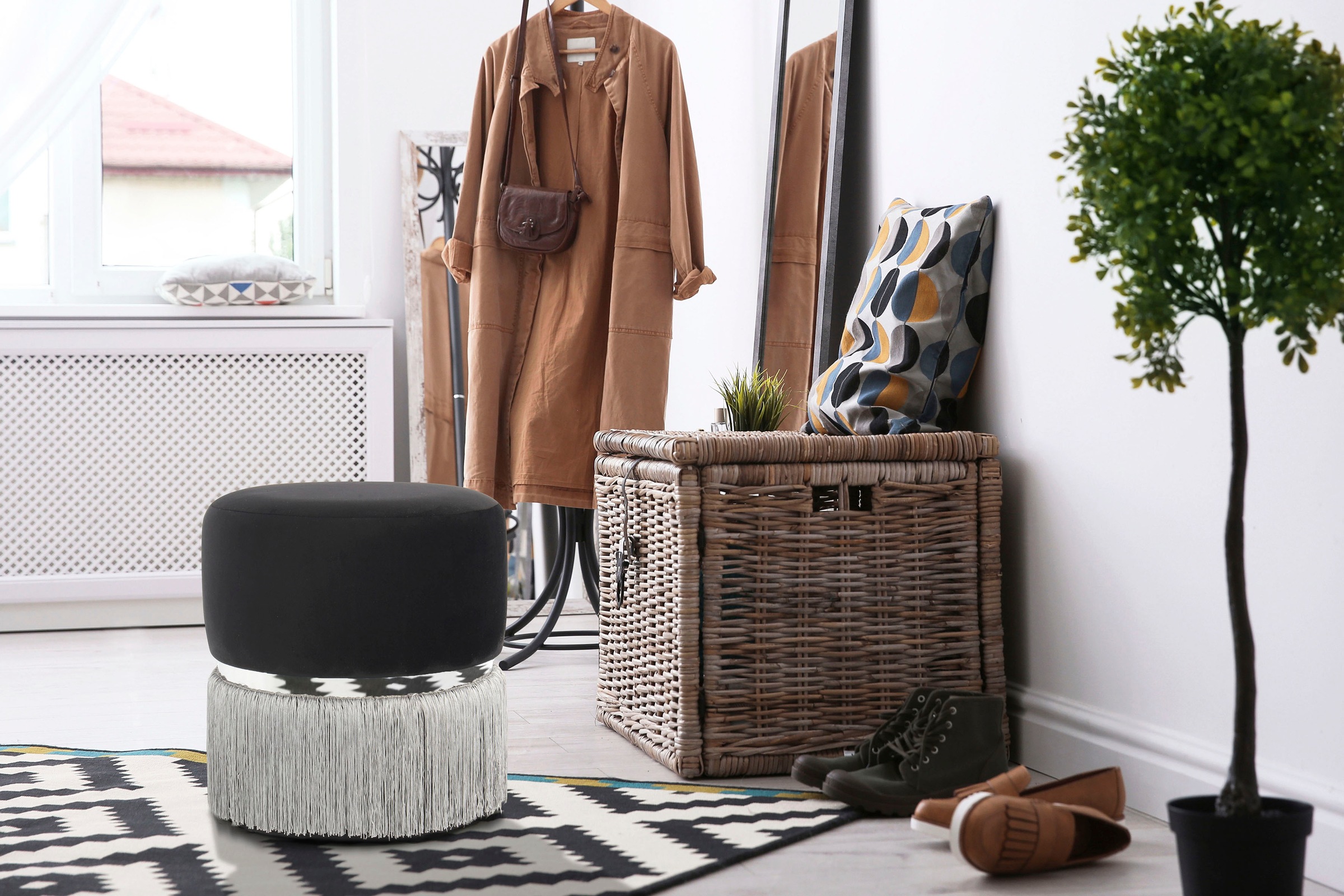 Kayoom Sitzhocker "Hocker Rebecca 825, Sitzpouf in runder Form,mit samtigem günstig online kaufen