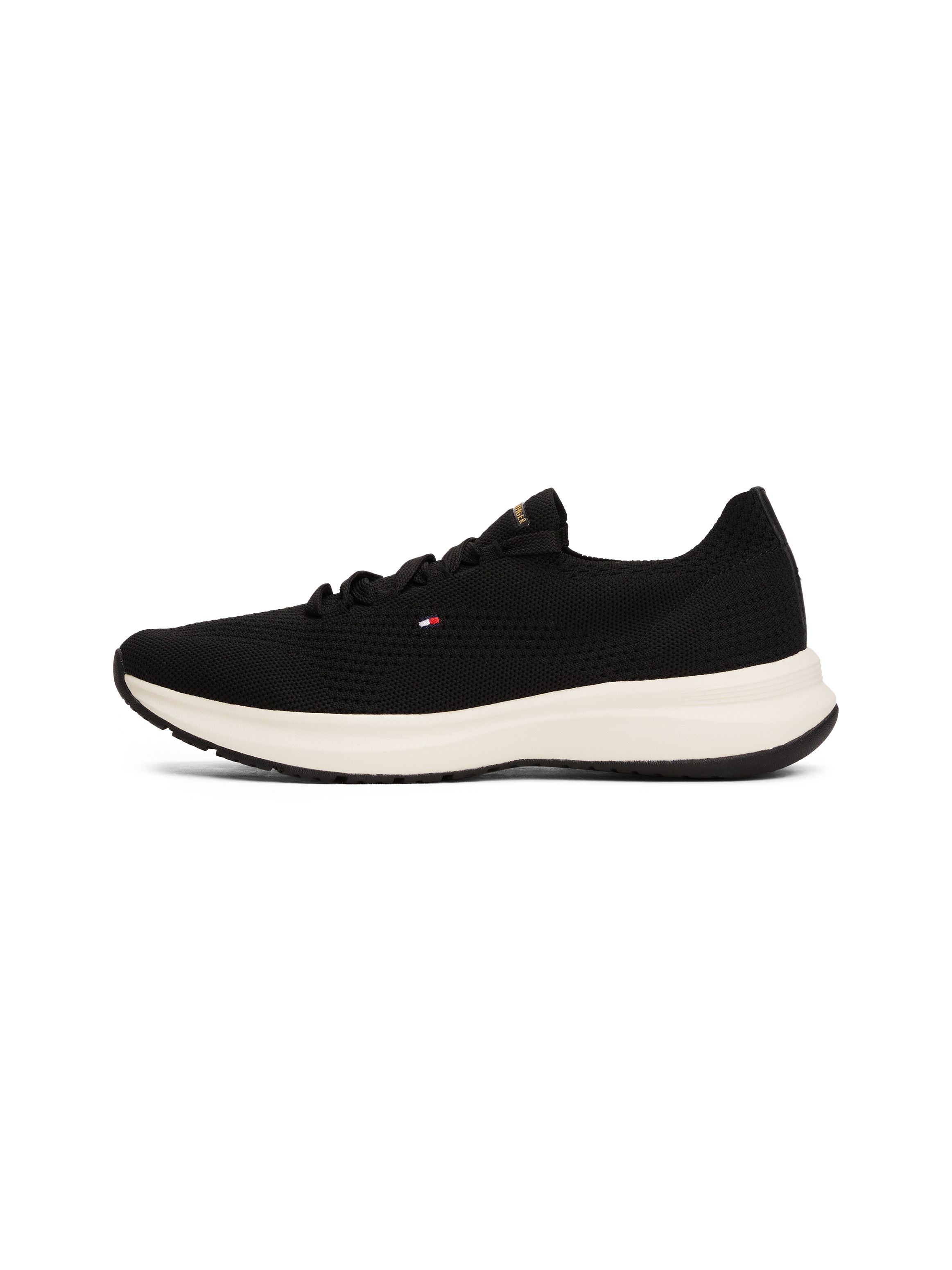 Tommy Hilfiger Slip-On Sneaker »TH KNIT RUNNER«, Freizeitschuh, Halbschuh, Schnürschuh mit gestickter Logoflag