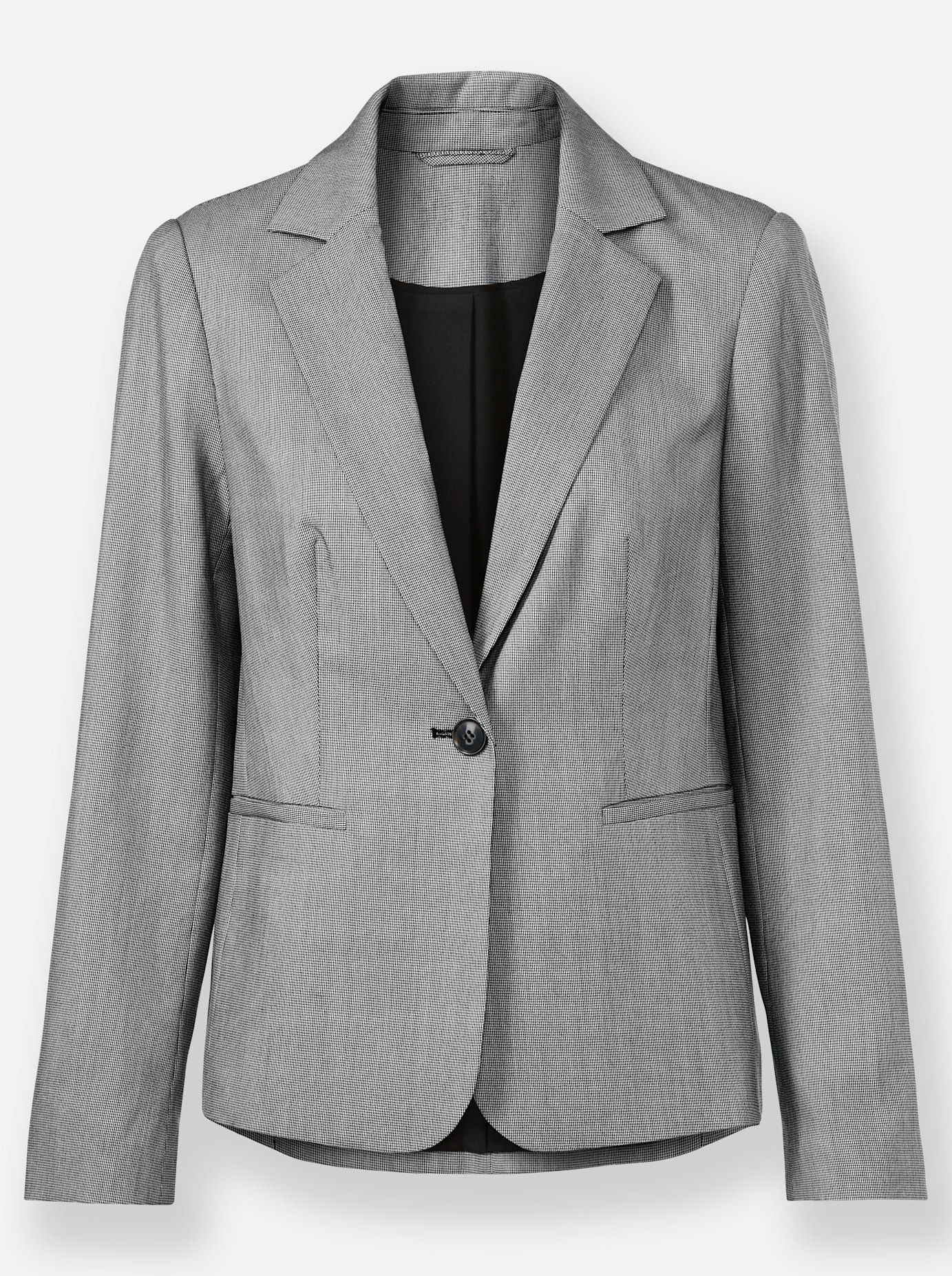 Hosenanzug HEINE, Damen, Gr. 40, Normalgrößen, schwarz (ecru, schwarz, gemustert), 80% Polyester, 18% Viskose, 2% Elasthan, Anzüge Hosenanzug, Topseller 3