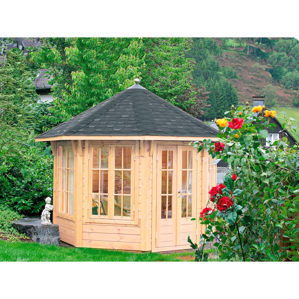 Wolff Holzpavillon »Milano 3.0«, BxT: 360x360 cm, mit schwarzen Schindeln