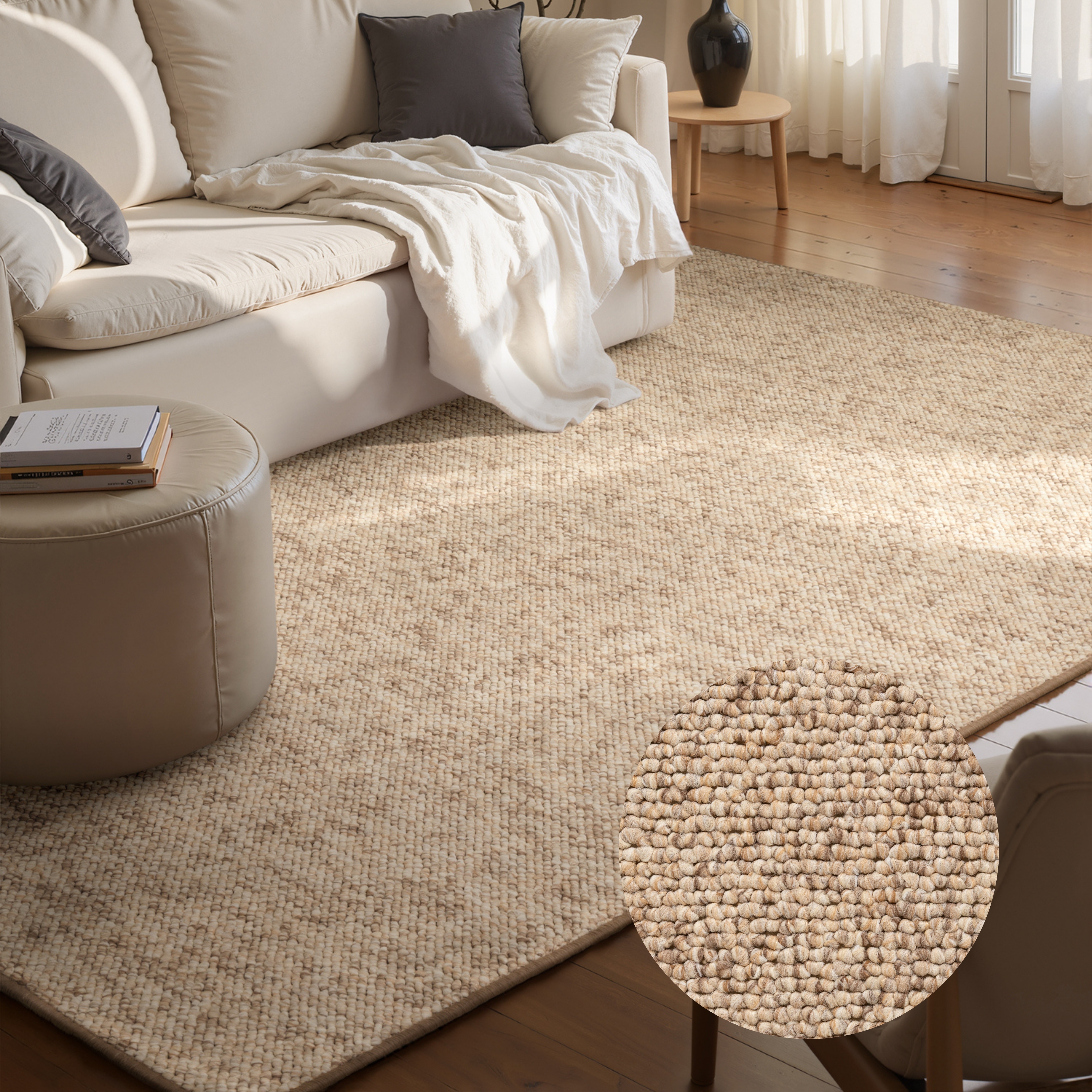 HANSE Home "Wolly 2" rechteckig 12 mm Höhe Flachgewebe, Läufer, Skandi, Woll-Optik, Esszimmer, Wohnzimmer, Flur