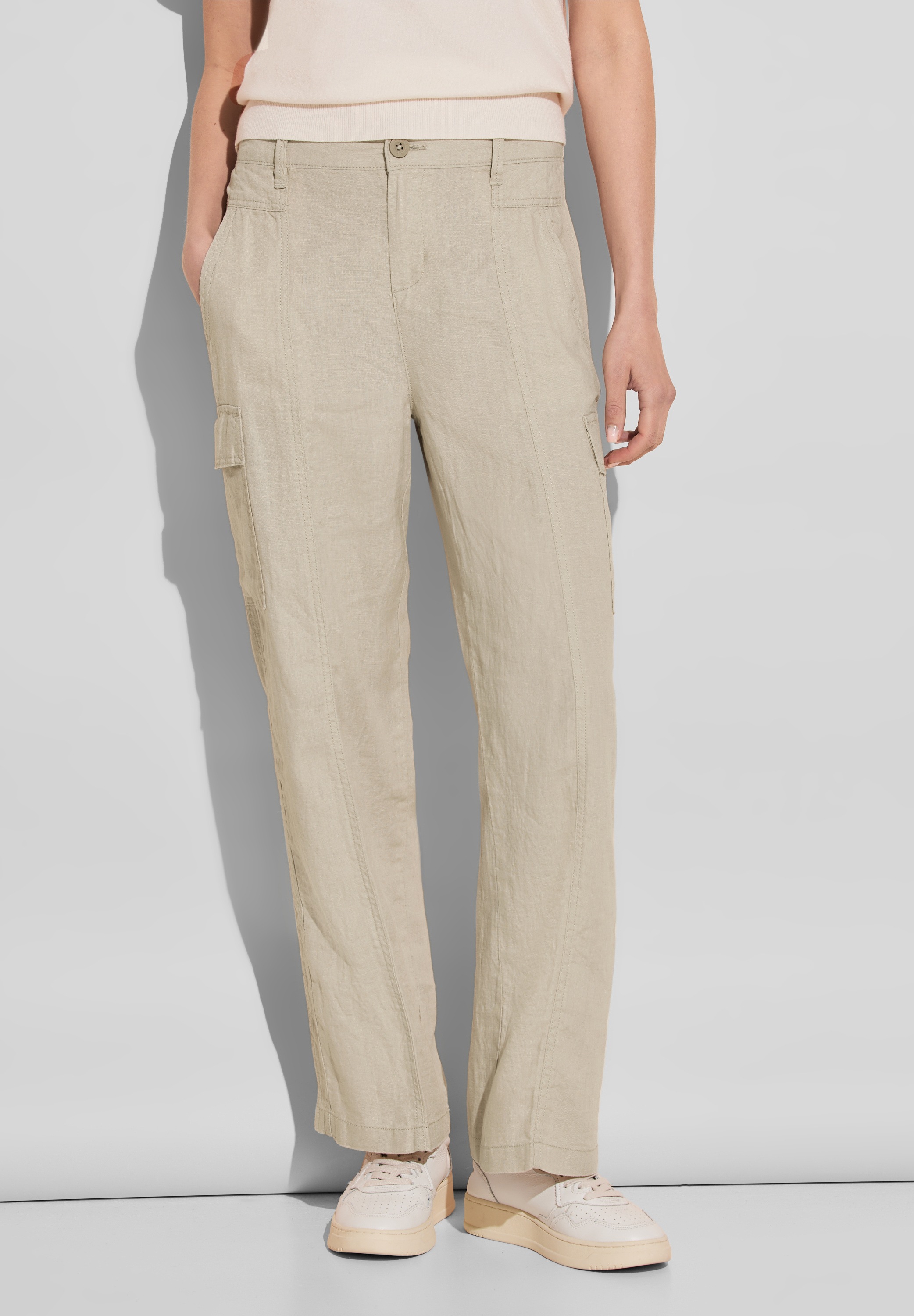 STREET ONE Cargohose, aus Leinen
