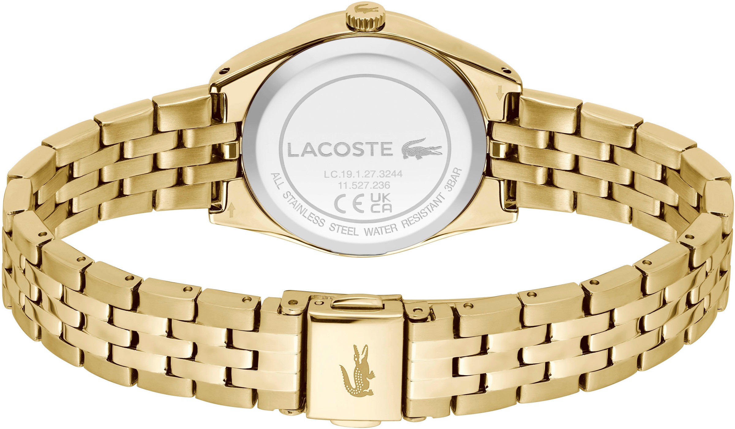 Lacoste Quarzuhr »TUILERIE«, Armbanduhr, Damenuhr, Glaskristalle, Edelstahlarmband, analog