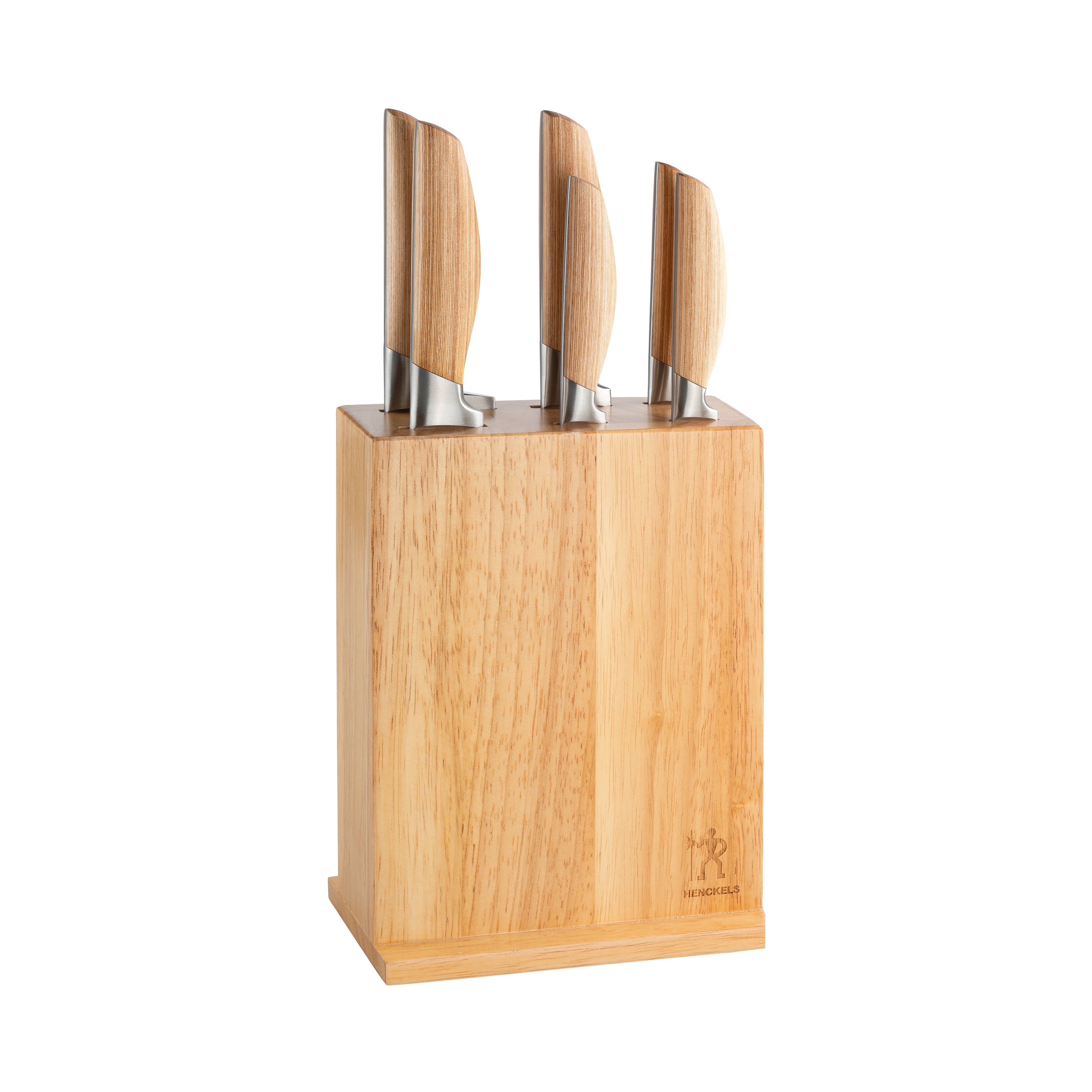 HENCKELS by ZWILLING Messerblock "Pakka" 7 Pakka-Holz-Griffe, Rostfreie Klingen