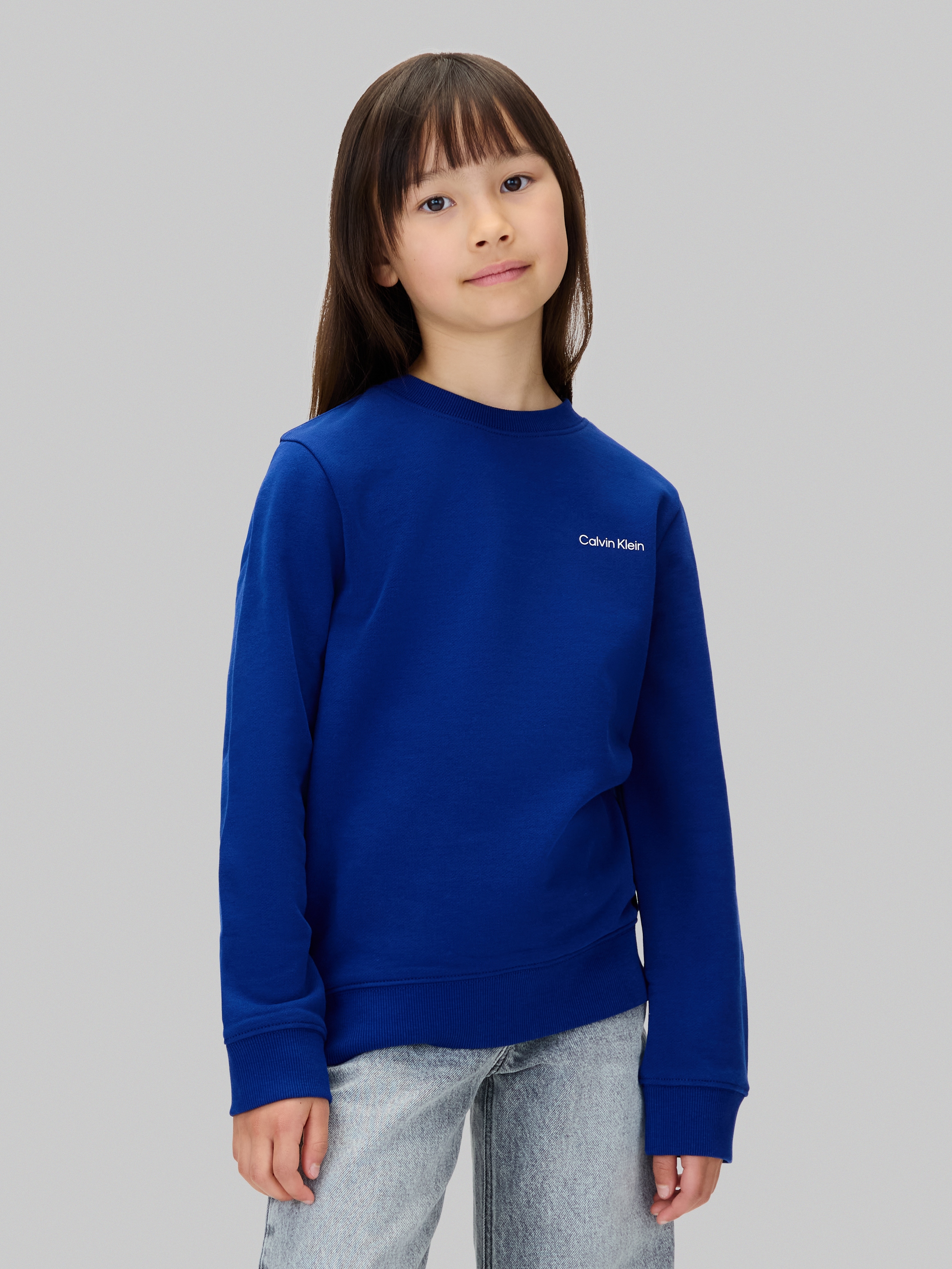Calvin Klein Jeans Sweatshirt "CHEST INST. LOGO REGULAR CN", für Kinder bis 16 Jahre, Logo-Schriftzug, Unisex