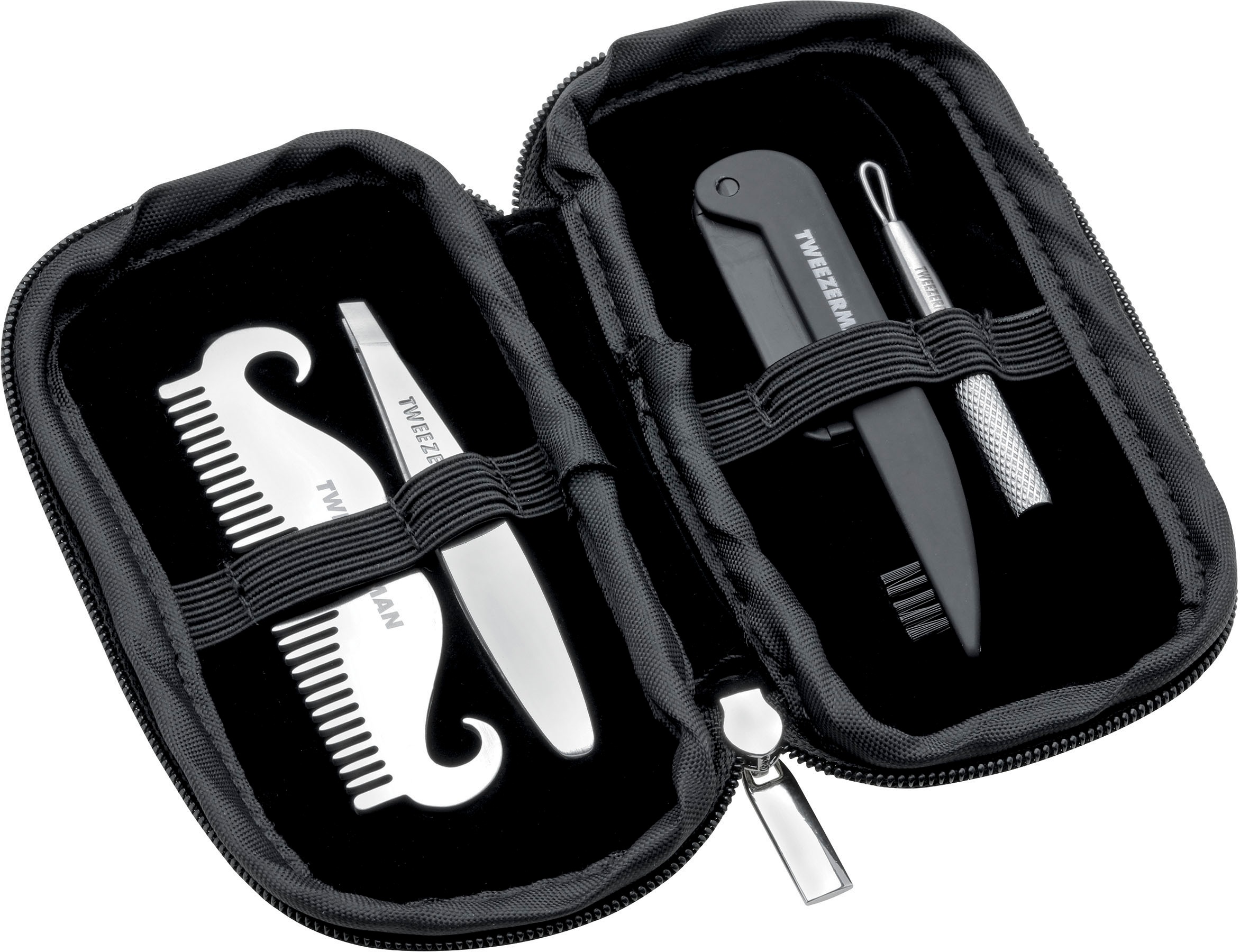 TWEEZERMAN Augenbrauenpinzette »GEAR Travel Essentials Tool Kit« Reise Bartpflege Set YB12052