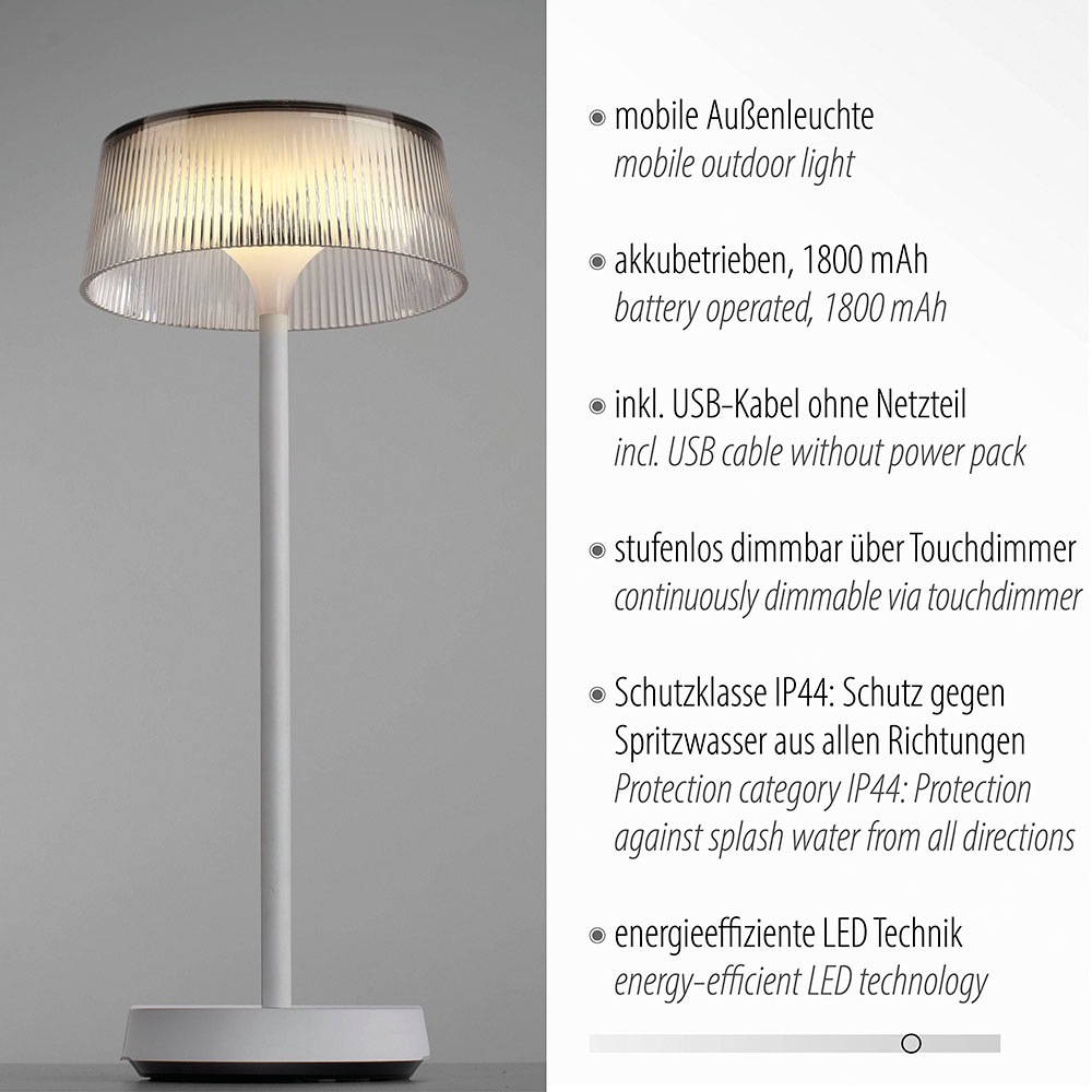 JUST LIGHT Tischleuchte »DORA«, 1 flammig, Leuchtmittel LED-Board | LED fest integriert, dimmbar über Touchdimmer