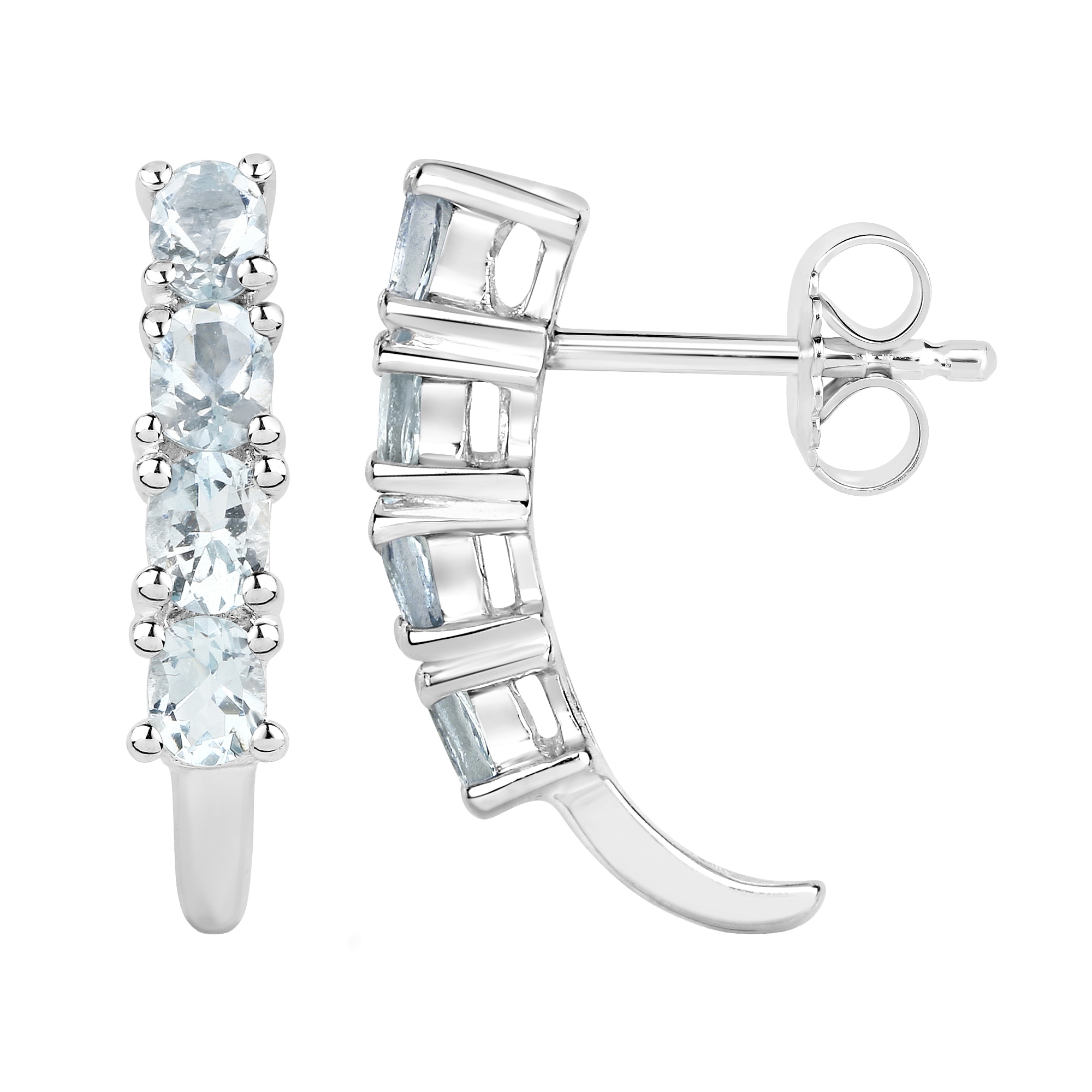 Vira Jewels Paar Ohrhänger »925 Sterling Silber rhodiniert Aquamarine«