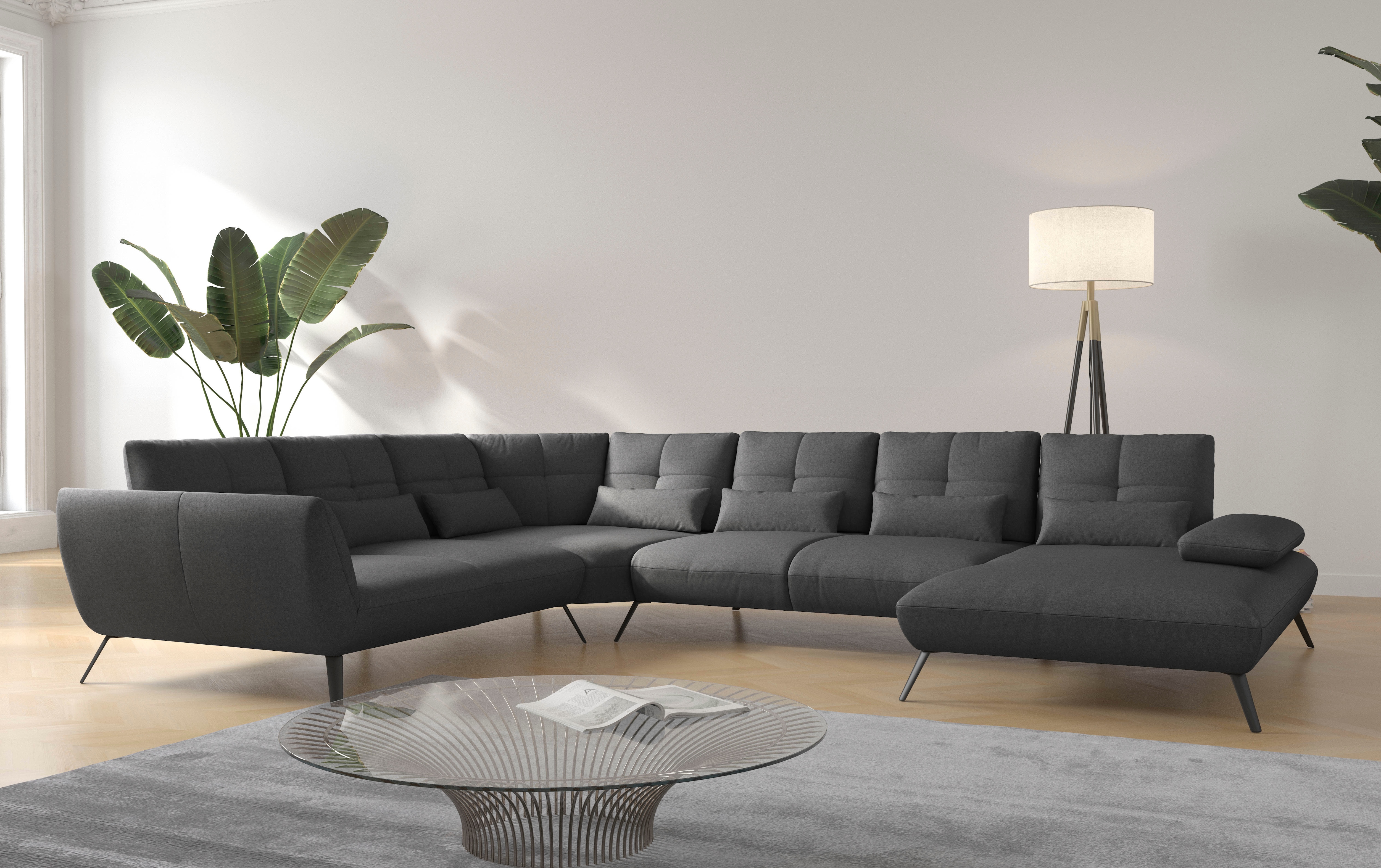 OTTO home Wohnlandschaft "Mikado U-Form" inkl. Sitztiefenverstellung und Armteilverstellung