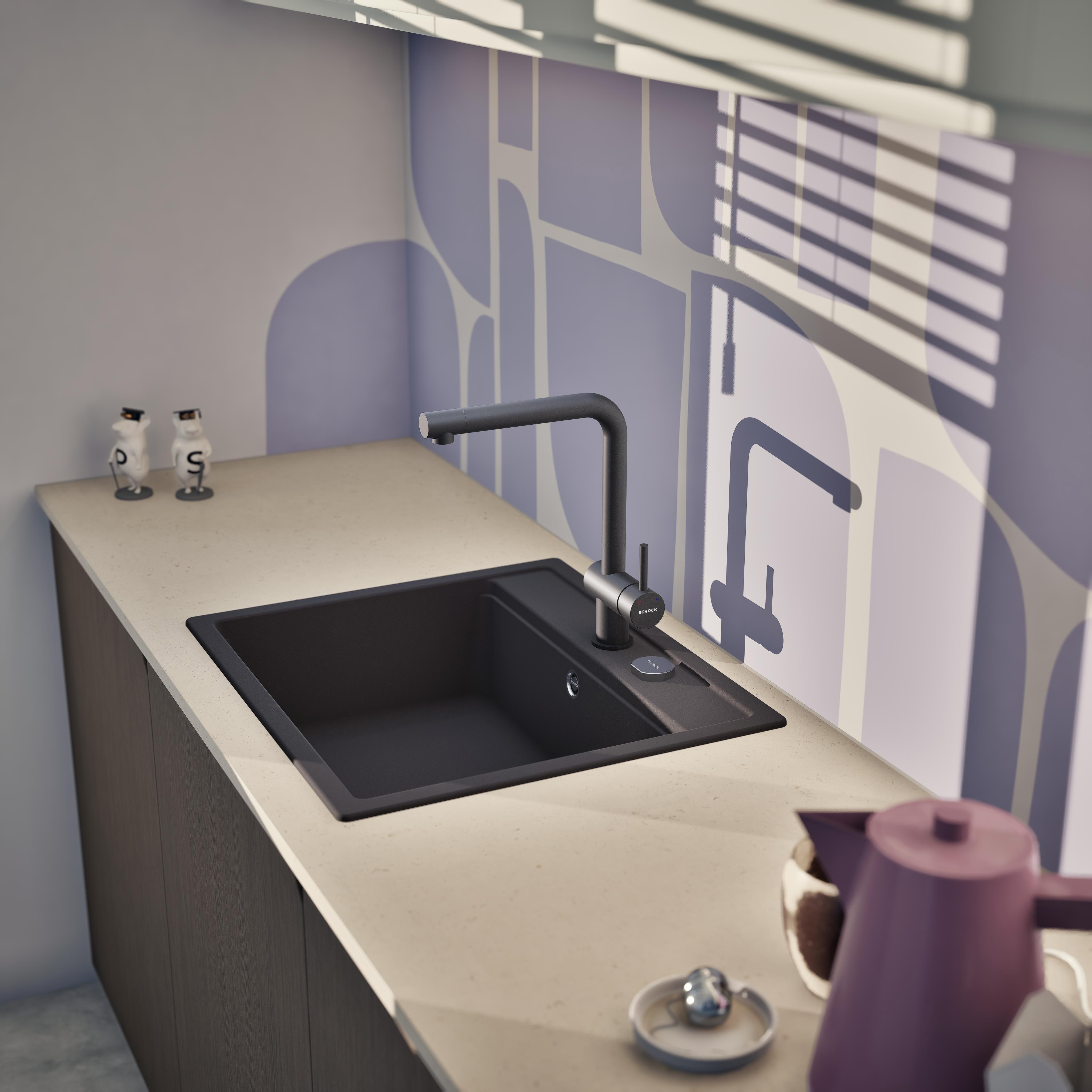 Thumbnail - Schock Granitspüle "Nemo N-100 und Armatur Epos" Set, 2 Stk. tlg. bestehend aus Spüle und Armatur