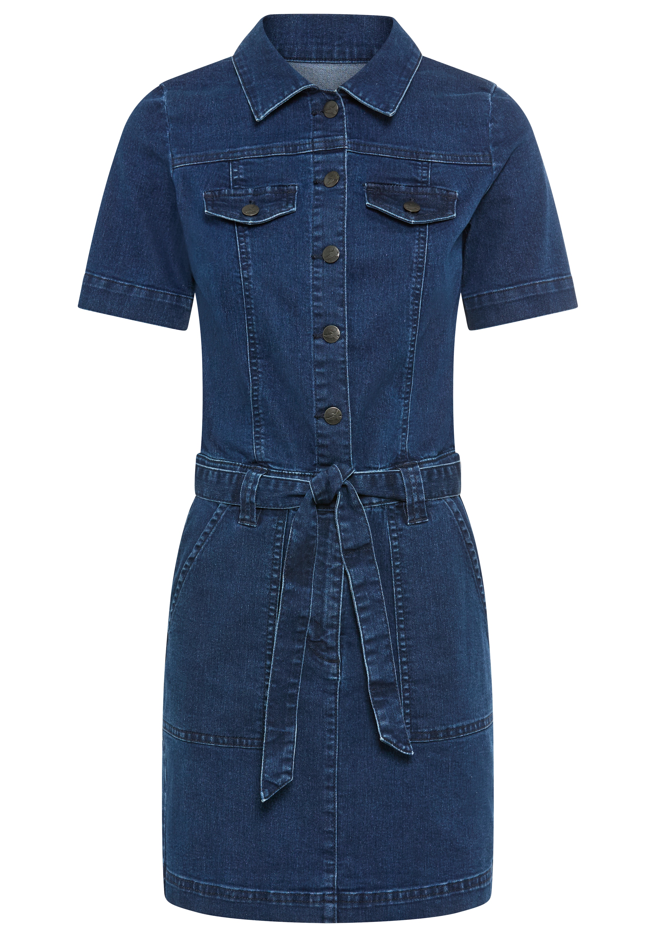 Arizona Jeanskleid aufgesetzte Taschen kniefrei, aus elastischer Baumwollmischung, mit aufgesetzten Taschen