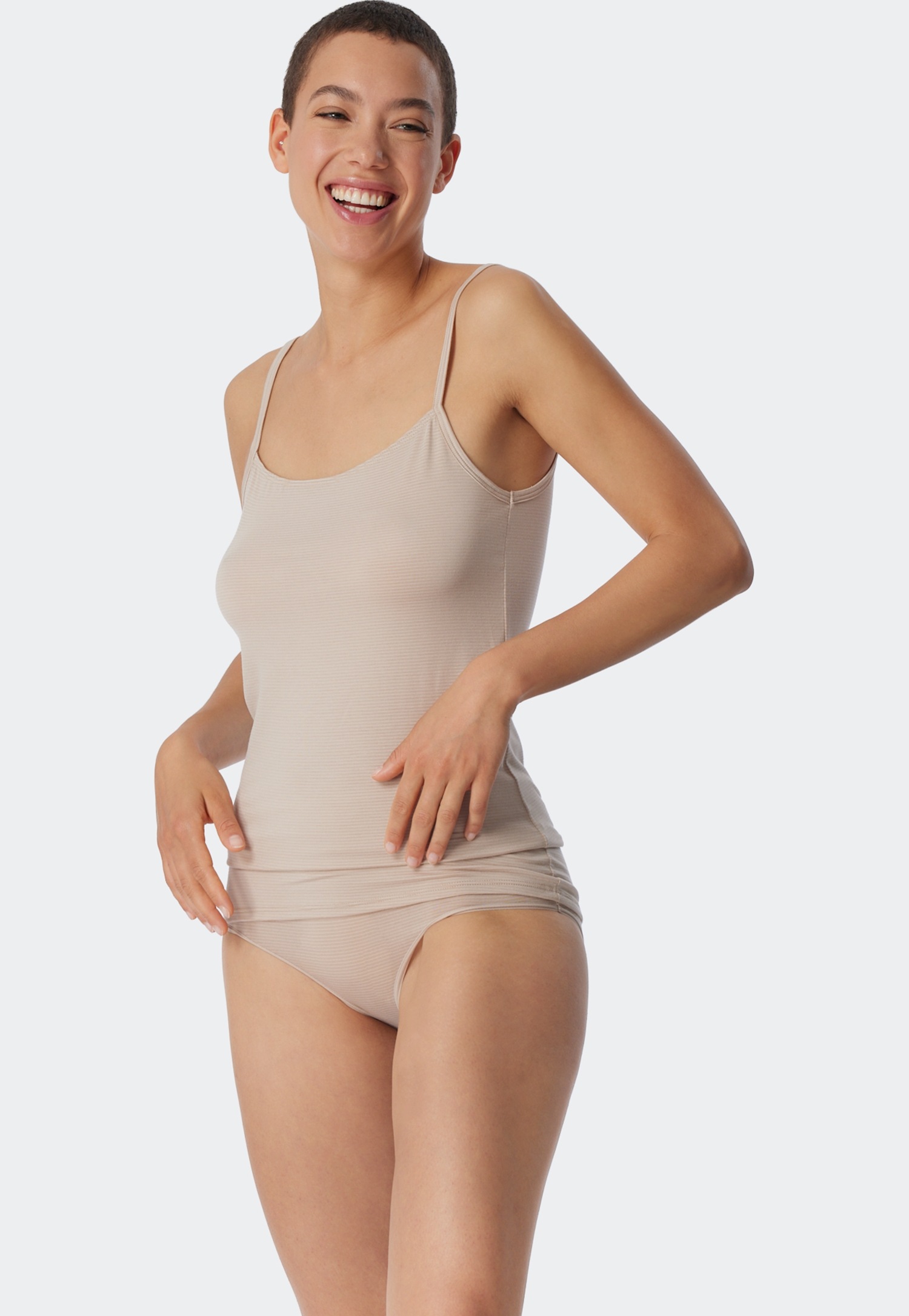 Thumbnail - Schiesser Unterhemd "Modal Essentials" 2er Pack, Single Jersey, schmale Träger, feine Streifen