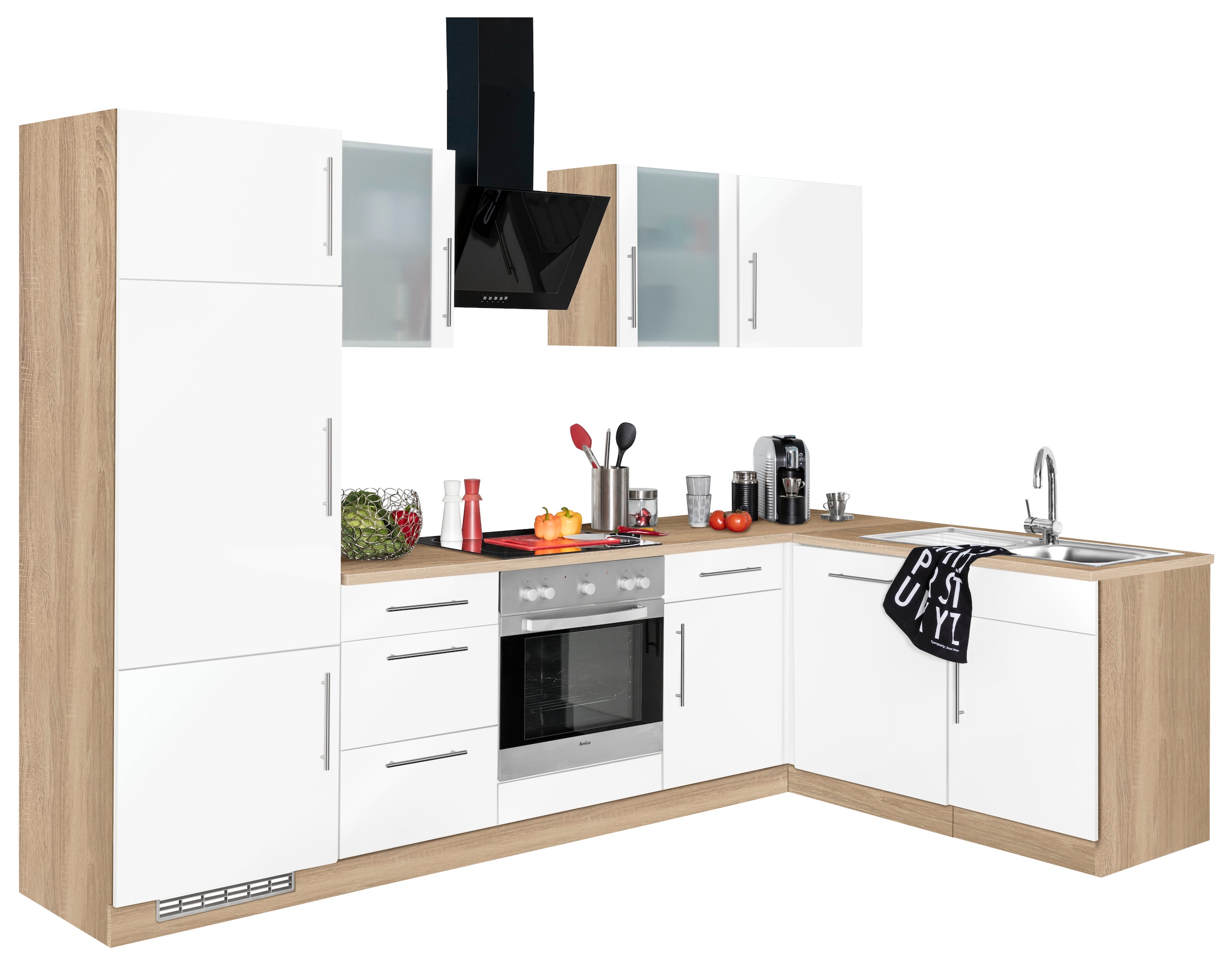 wiho Küchen Winkelküche "Cali", ohne E-Geräte, Stellbreite 280 x 170 cm
