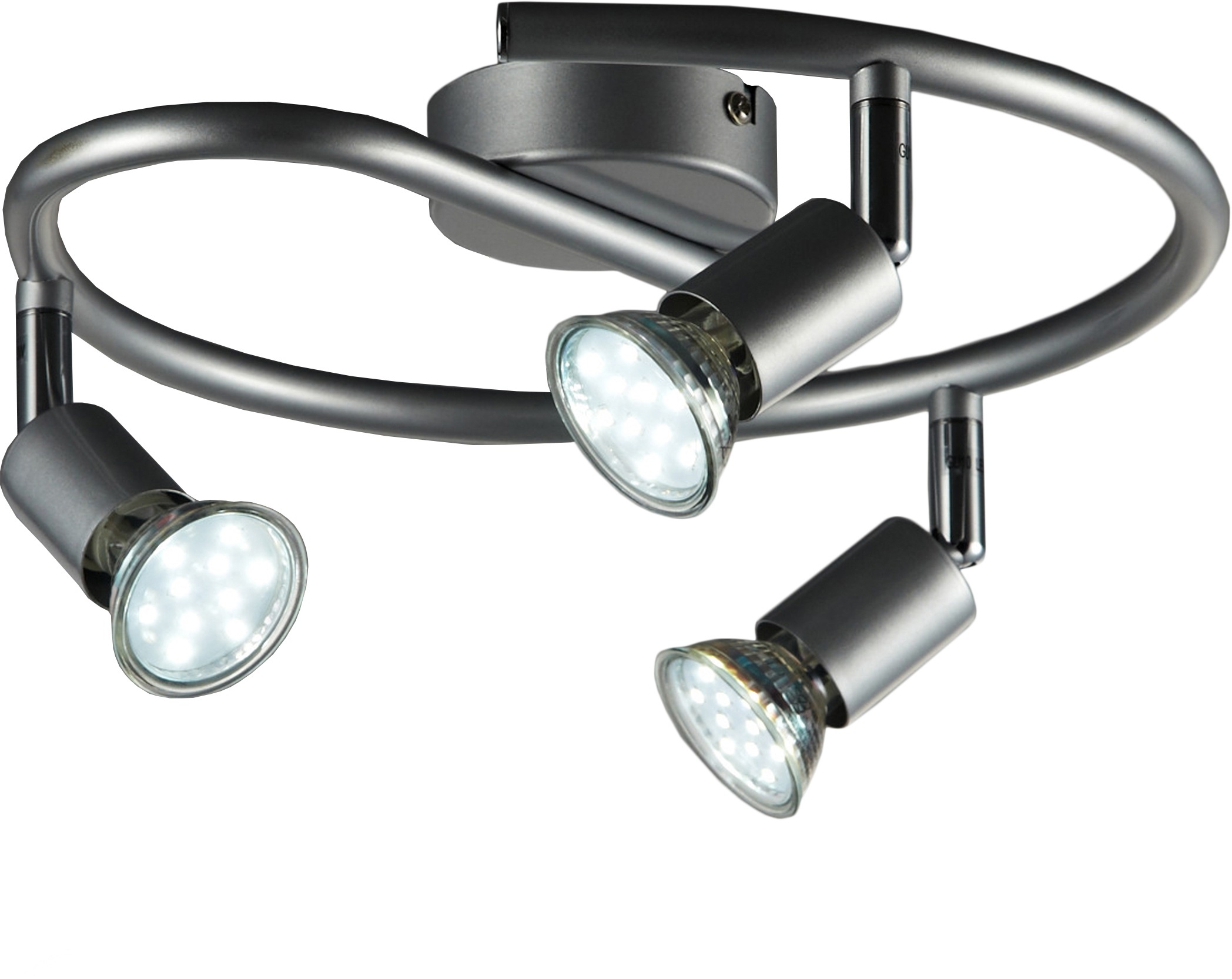 B.K.Licht LED Deckenspots, 3 flammig, Leuchtmittel GU10 | Leuchtmittel wechselbar, LED Deckenleuchte Deckenlampe, schwenkbar, 3 x 3 Watt 250 Lumen 3.000K