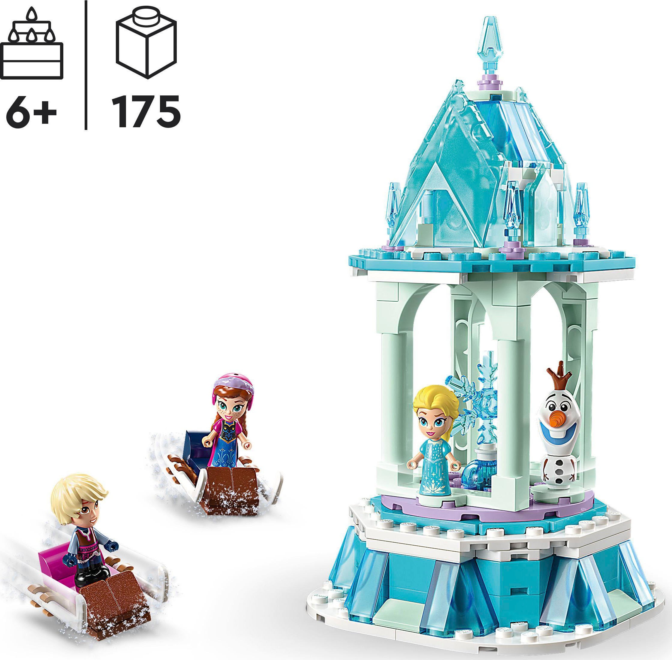 LEGO® Konstruktionsspielsteine »Annas und Elsas magisches Karussell (43218), LEGO® Disney Princess«, (175 St.), Made in Europe
