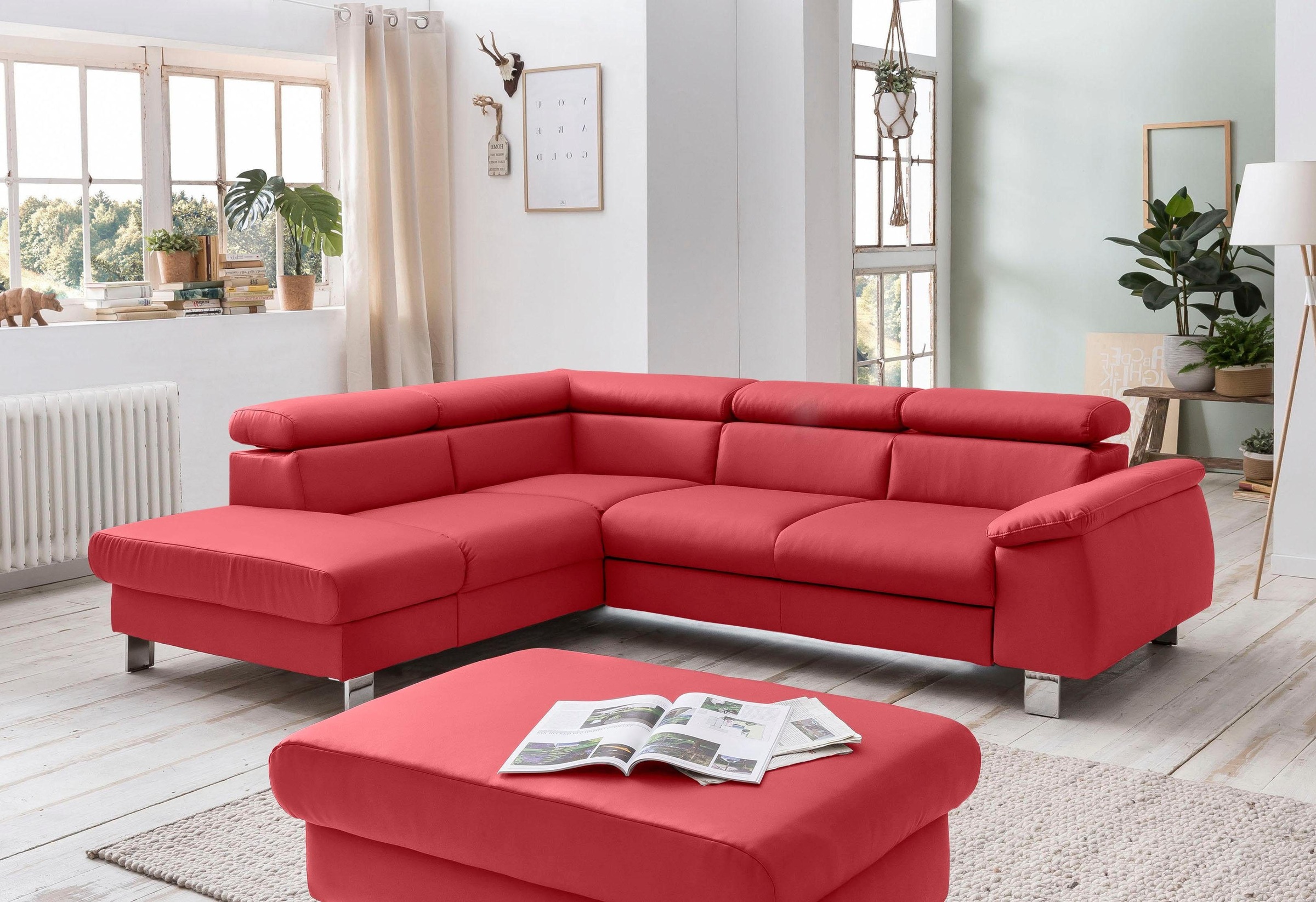 COTTA Ecksofa "Komaris L-Form mit Kopfteilverstellung", wahlweise mit Bettf günstig online kaufen
